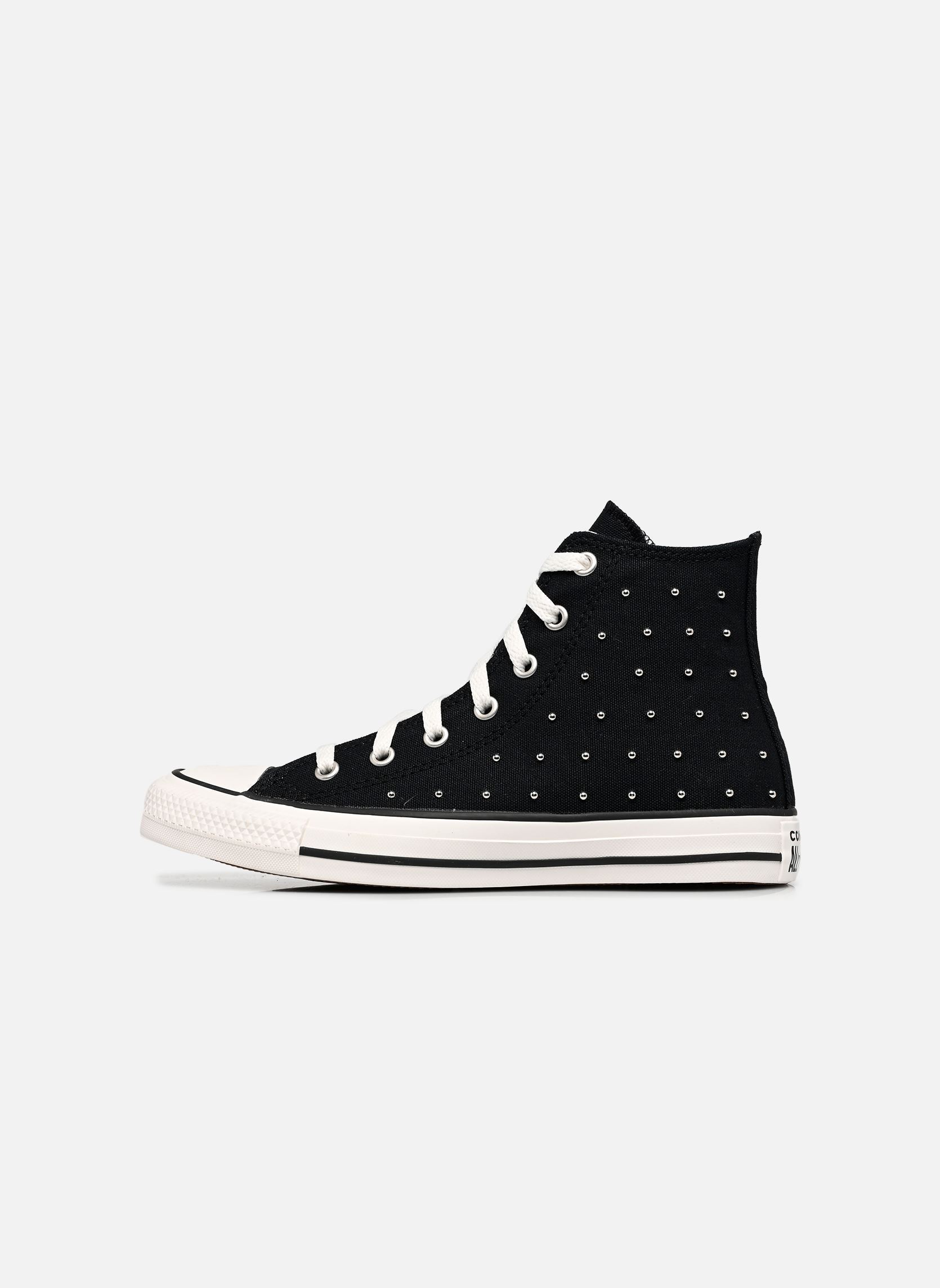 Knöchelhohe Sneaker Chuck Taylor All Star Hi J mädchen schwarz Converse Knöchelhohe Sneaker Chuck Taylor All Star Hi J mädchen schwarz BLACK/VINTAGE WHITE