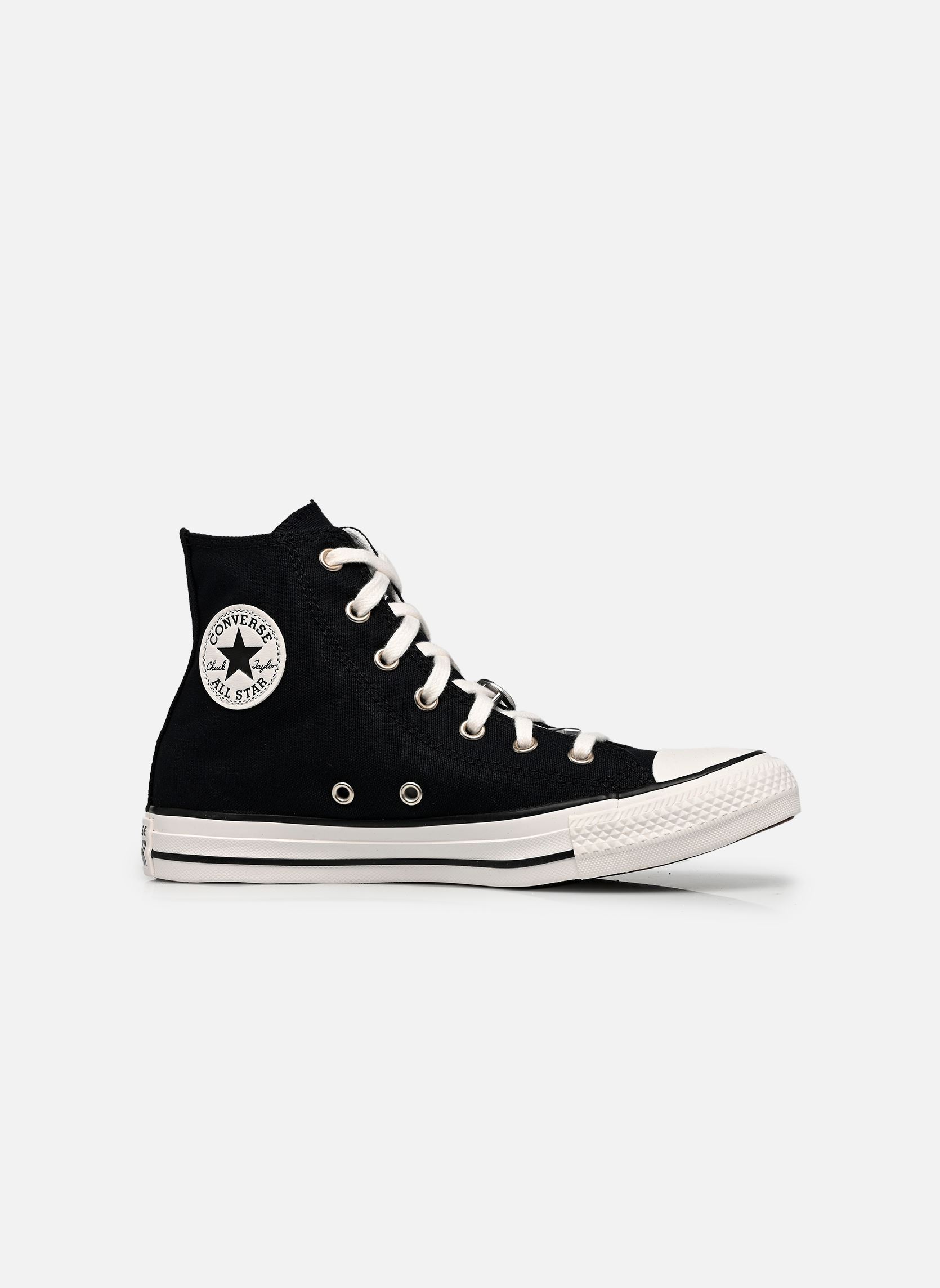 Knöchelhohe Sneaker Chuck Taylor All Star Hi J mädchen schwarz Converse Knöchelhohe Sneaker Chuck Taylor All Star Hi J mädchen schwarz BLACK/WHITE/SILVER