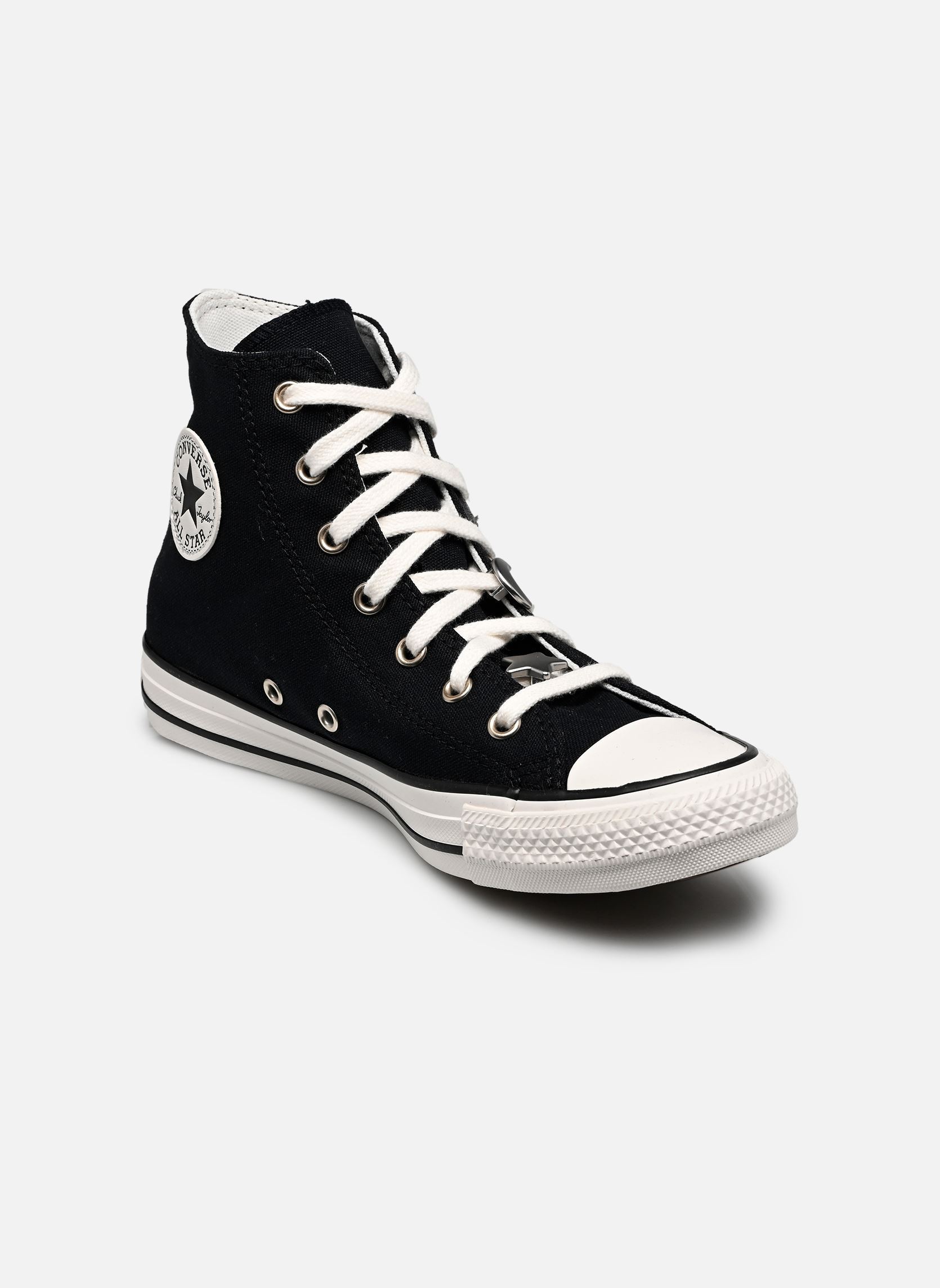 Knöchelhohe Sneaker Chuck Taylor All Star Hi J mädchen schwarz Converse Knöchelhohe Sneaker Chuck Taylor All Star Hi J mädchen schwarz BLACK/WHITE/SILVER