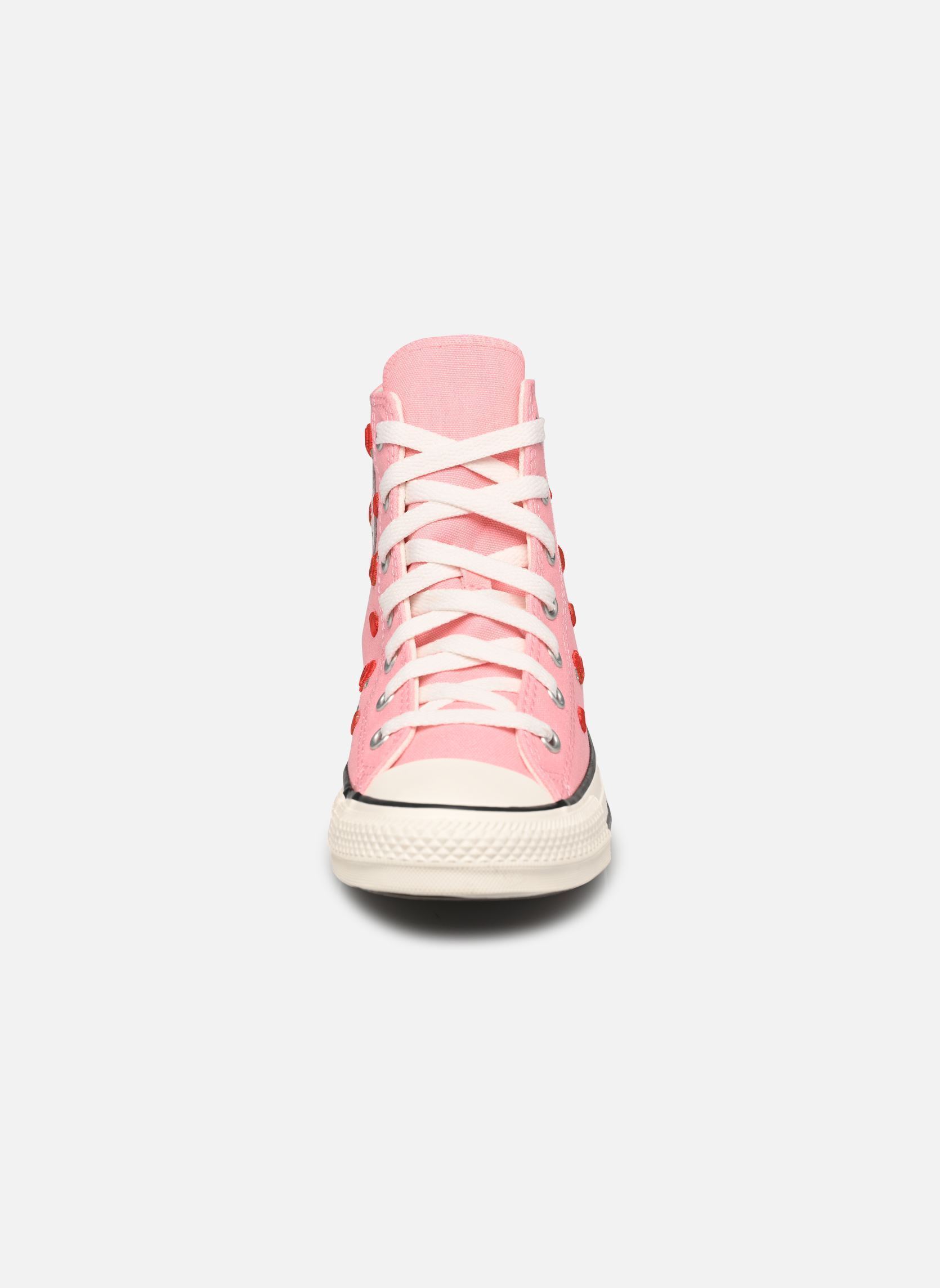 Baskets hautes Chuck Taylor All Star Hi J fille rose Converse Baskets hautes Chuck Taylor All Star Hi J fille rose LT JELLYFISH JITTER/RED/EGRET
