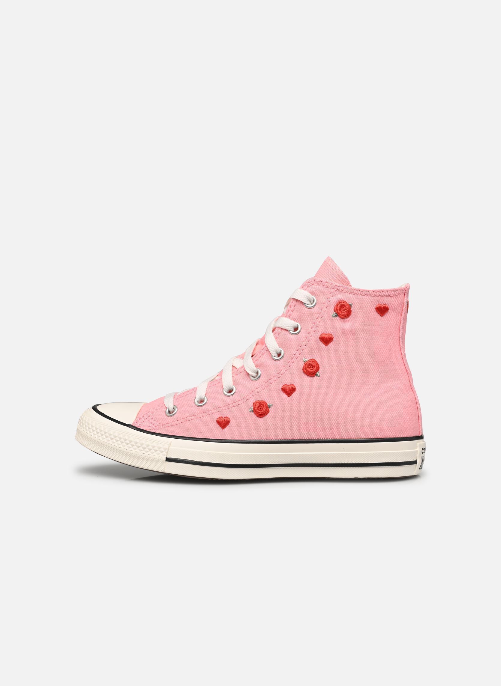 Baskets hautes Chuck Taylor All Star Hi J fille rose Converse Baskets hautes Chuck Taylor All Star Hi J fille rose LT JELLYFISH JITTER/RED/EGRET