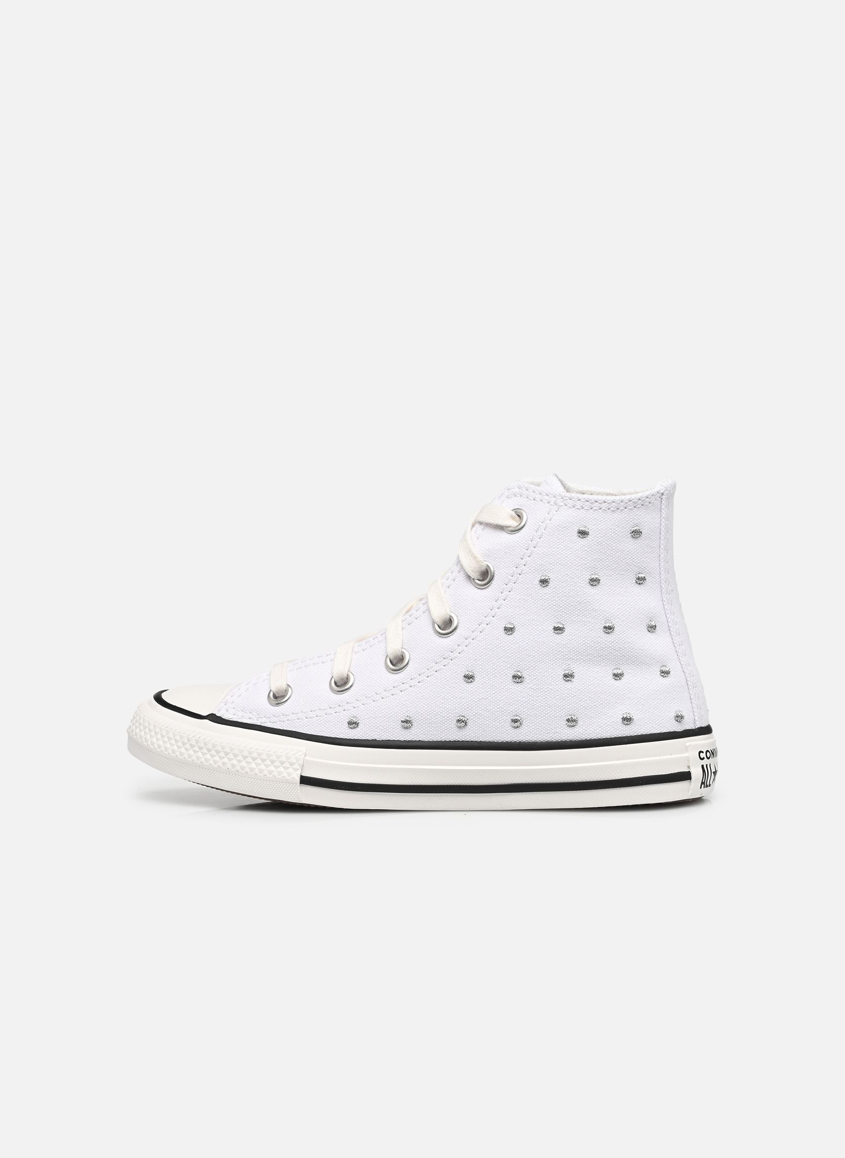 Knöchelhohe Sneaker Chuck Taylor All Star Hi C mädchen weiß Converse Knöchelhohe Sneaker Chuck Taylor All Star Hi C mädchen weiß WHITE/VINTAGE WHITE/BLACK