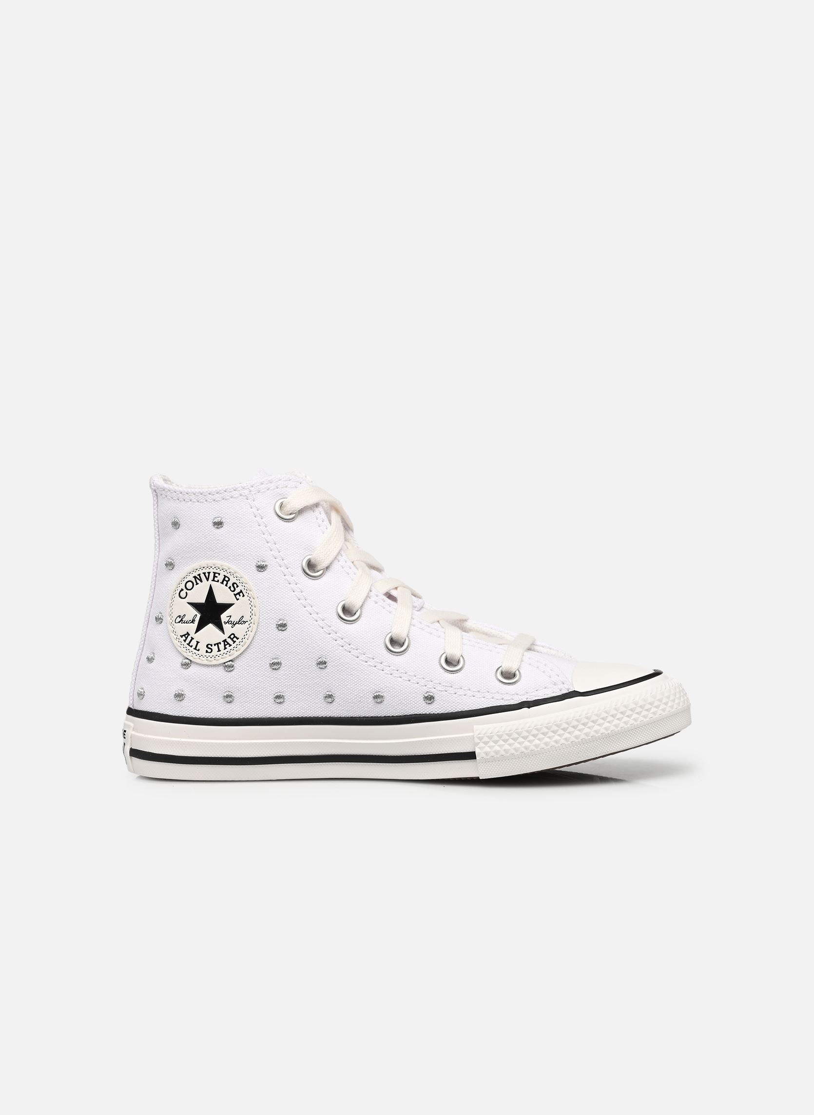 Knöchelhohe Sneaker Chuck Taylor All Star Hi C mädchen weiß Converse Knöchelhohe Sneaker Chuck Taylor All Star Hi C mädchen weiß WHITE/VINTAGE WHITE/BLACK