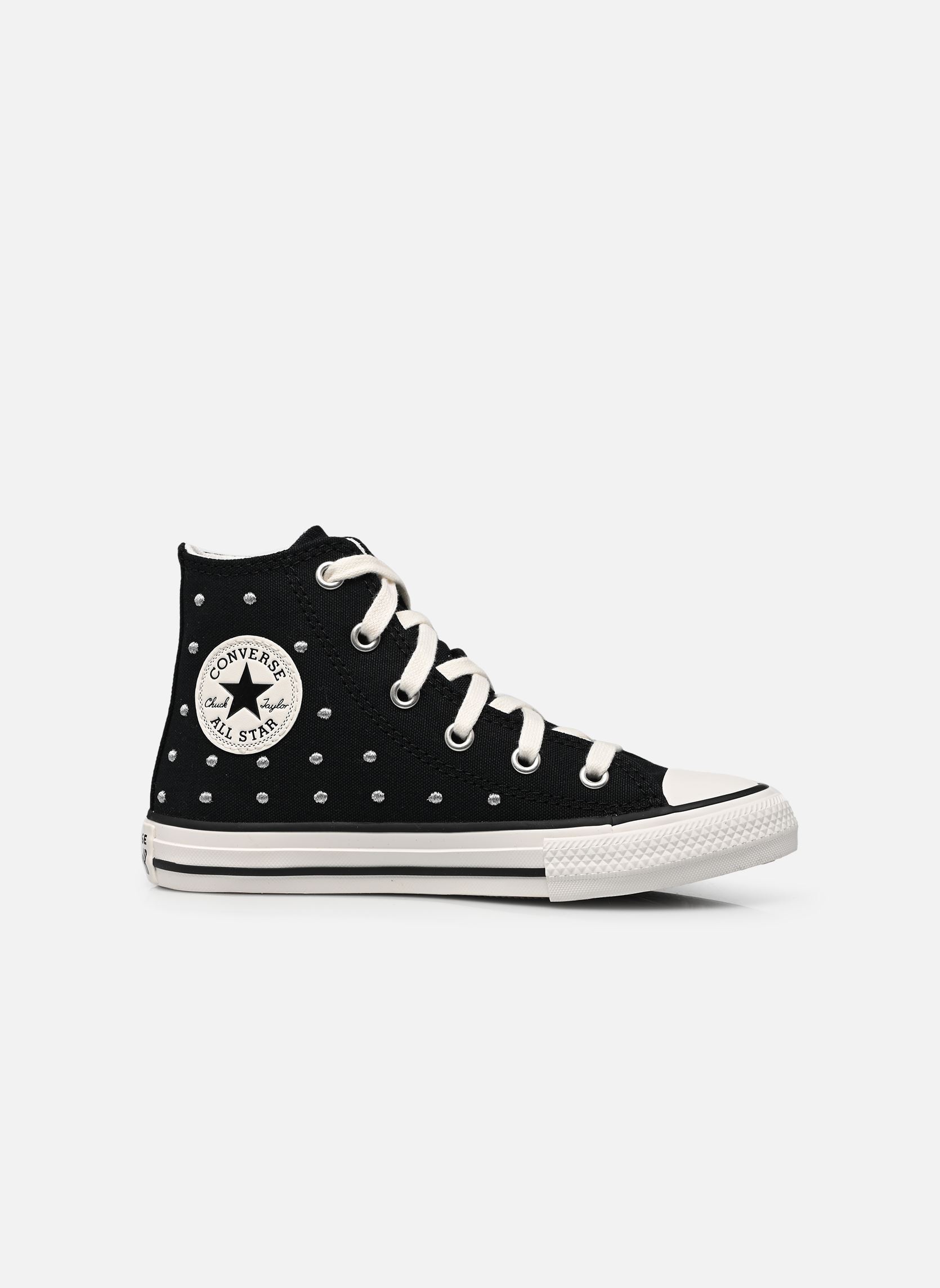 Hoge sneakers Chuck Taylor All Star Hi C meisjes zwart Converse Hoge sneakers Chuck Taylor All Star Hi C meisjes zwart BLACK/VINTAGE WHITE/WHITE