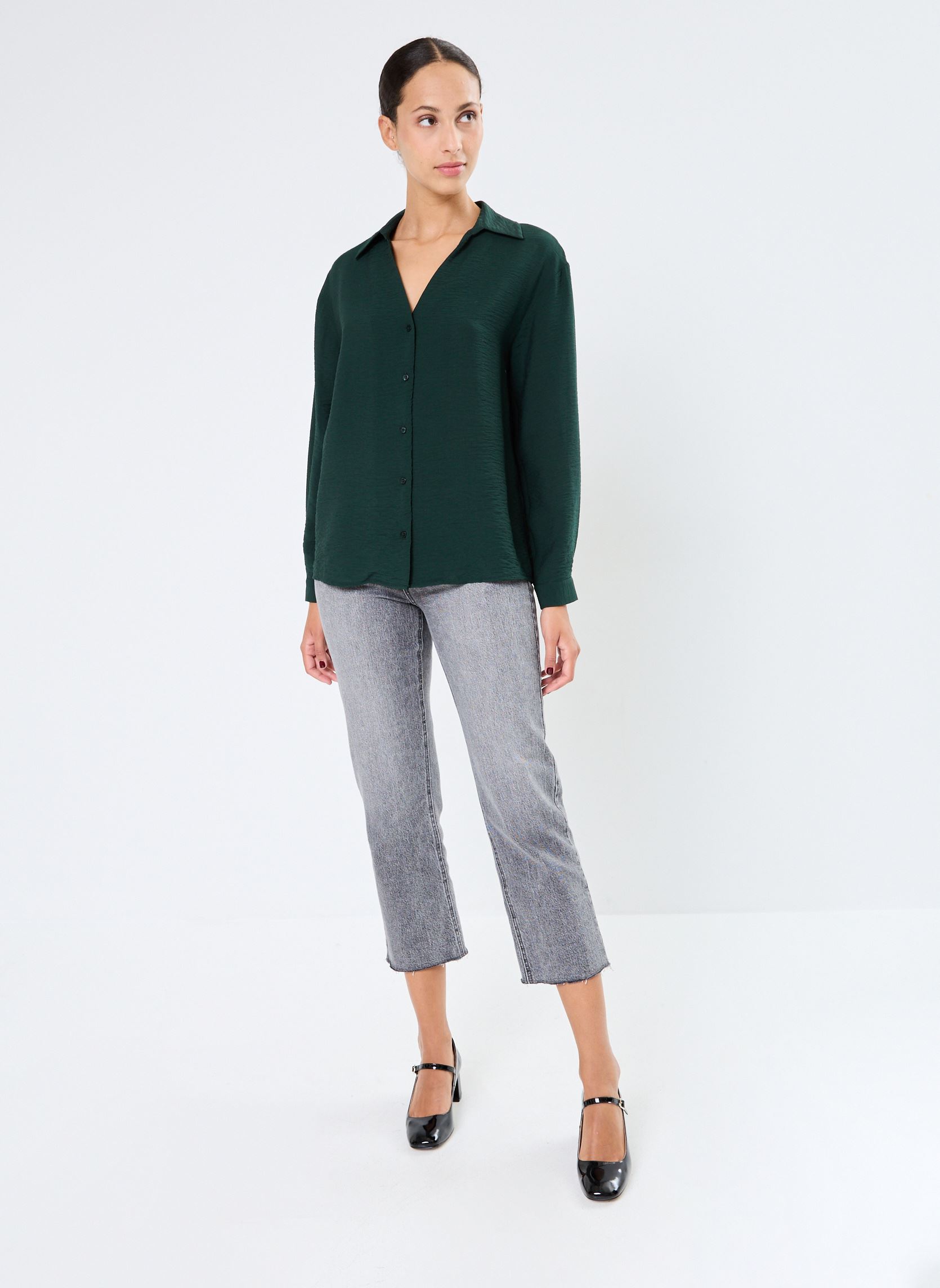 Camisas de manga larga VIDOMIRA V-NECK L/S SHIRT - NOOS mujer verde Vila Camisas de manga larga VIDOMIRA V-NECK L/S SHIRT - NOOS mujer verde SCARAB