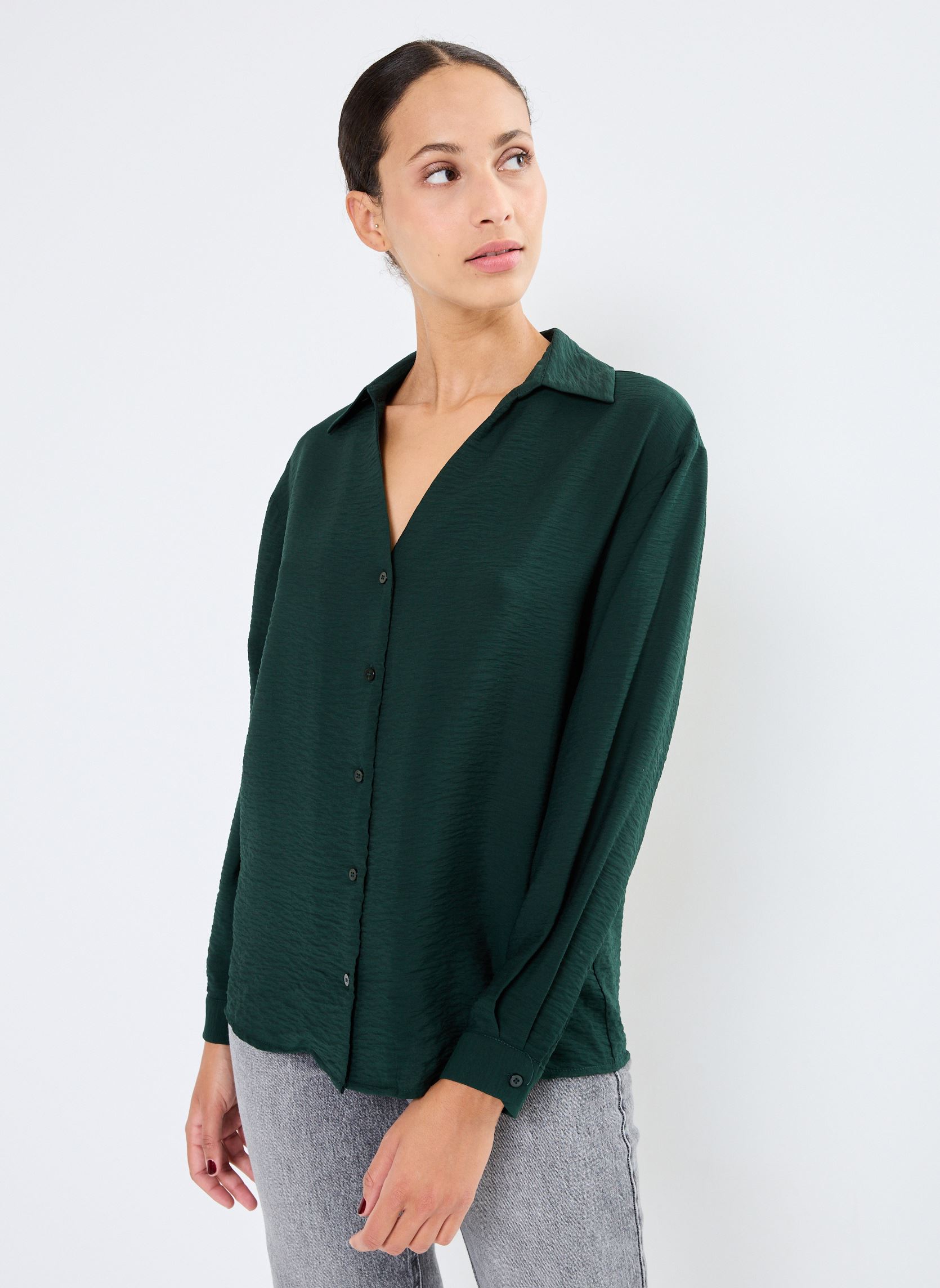 Camisas de manga larga VIDOMIRA V-NECK L/S SHIRT - NOOS mujer verde Vila Camisas de manga larga VIDOMIRA V-NECK L/S SHIRT - NOOS mujer verde SCARAB