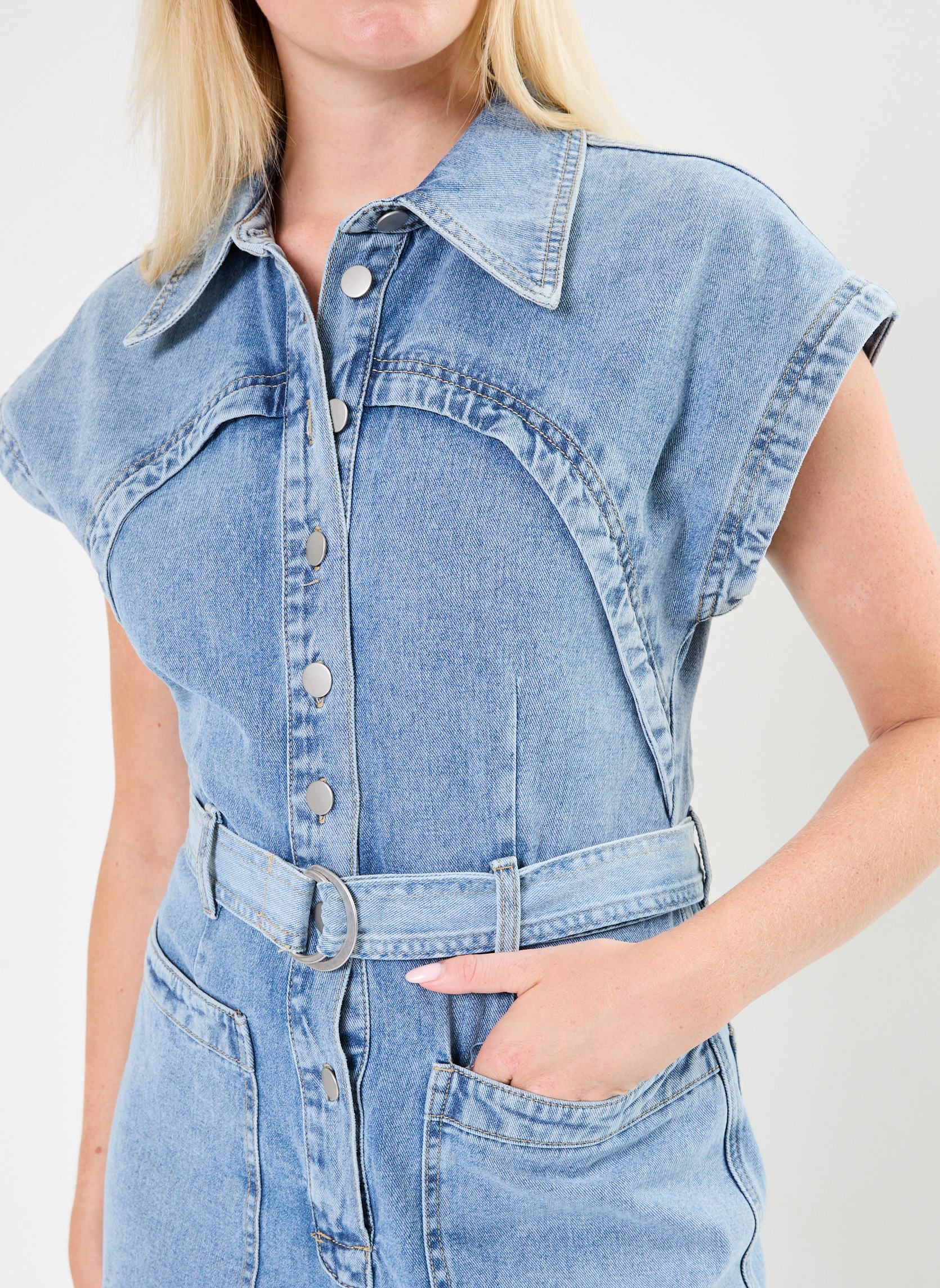 Combinaisons pantalon VIMARI S/L DENIM JUMPSUIT/ROU femme bleu Vila Combinaisons pantalon VIMARI S/L DENIM JUMPSUIT/ROU femme bleu LIGHT BLUE DENIM