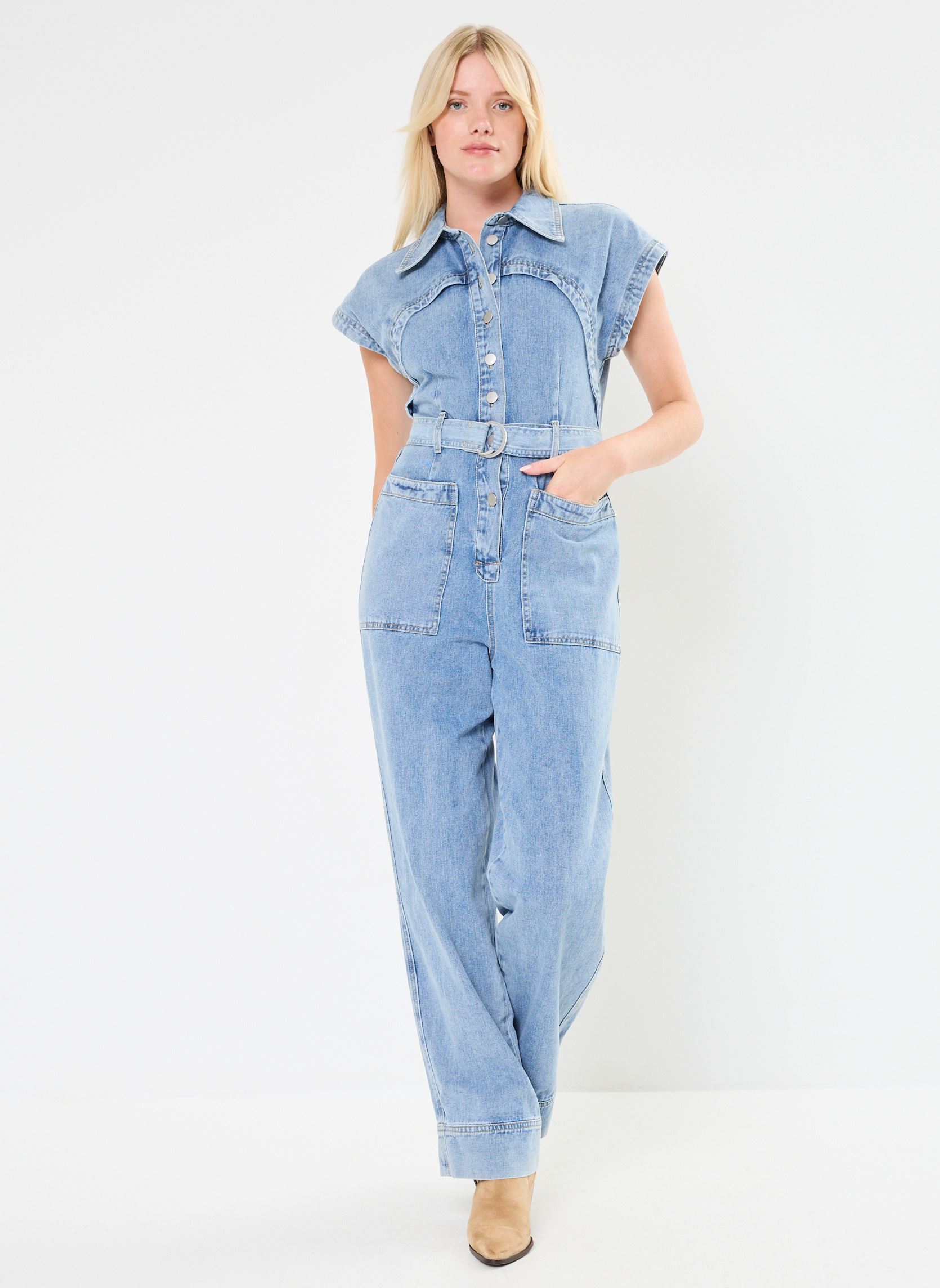 Combinaisons pantalon VIMARI S/L DENIM JUMPSUIT/ROU femme bleu Vila Combinaisons pantalon VIMARI S/L DENIM JUMPSUIT/ROU femme bleu LIGHT BLUE DENIM