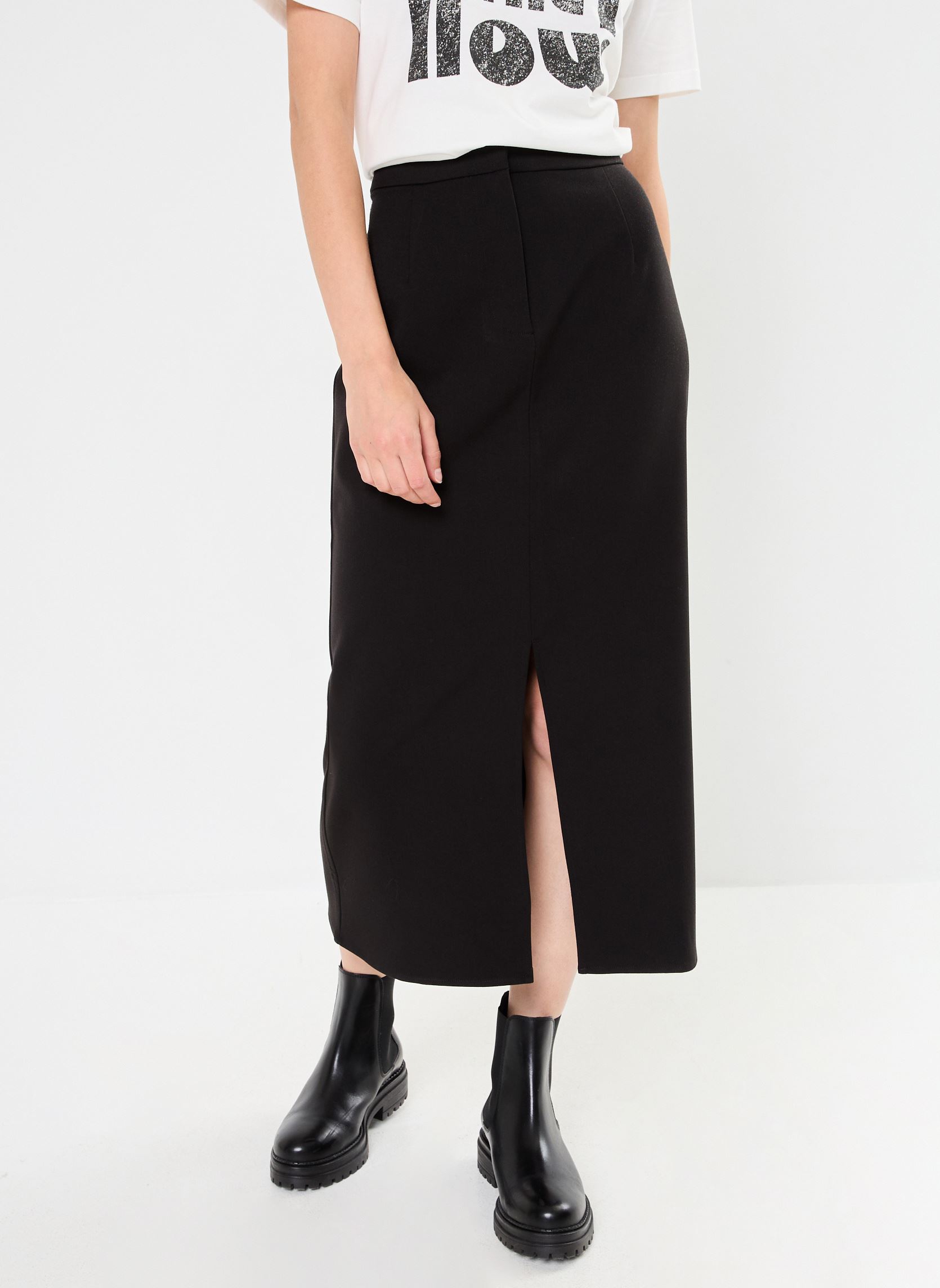 Lange rokken VIVARONE HW LONG SKIRT - NOOS dames zwart Vila Lange rokken VIVARONE HW LONG SKIRT - NOOS dames zwart Black
