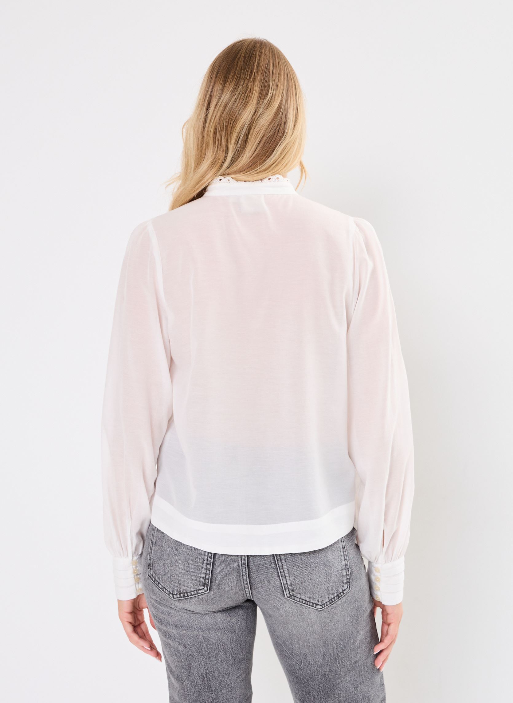 Chemises manches longues VIDACOTA L/S SHIRT/ROU femme blanc Vila Chemises manches longues VIDACOTA L/S SHIRT/ROU femme blanc Cloud Dancer