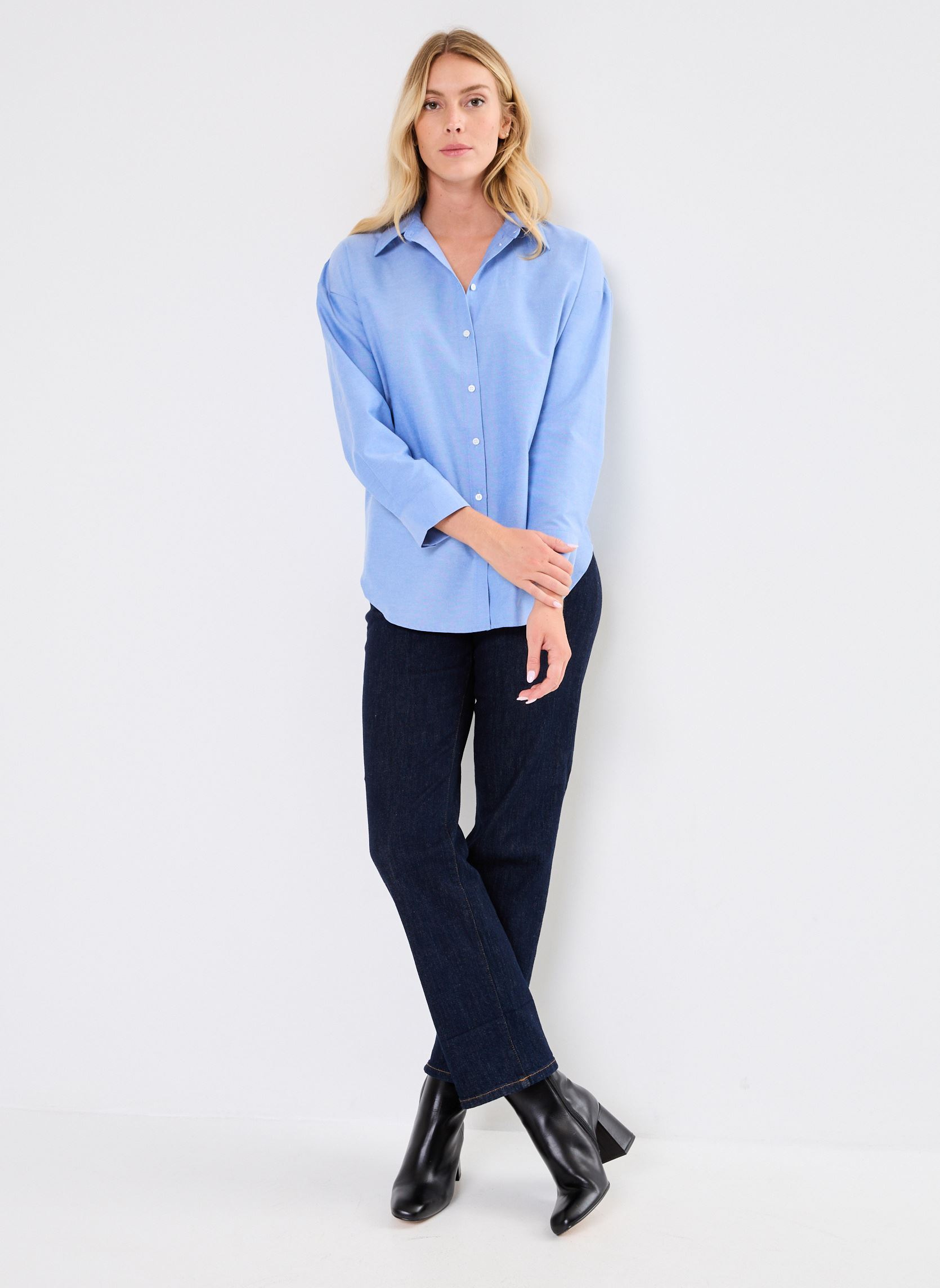 Langarm-Hemden VIDRISA LS WOMAN EMB OVERSIZE SHIRT/C29 damen blau Vila Langarm-Hemden VIDRISA LS WOMAN EMB OVERSIZE SHIRT/C29 damen blau BLUE YONDER