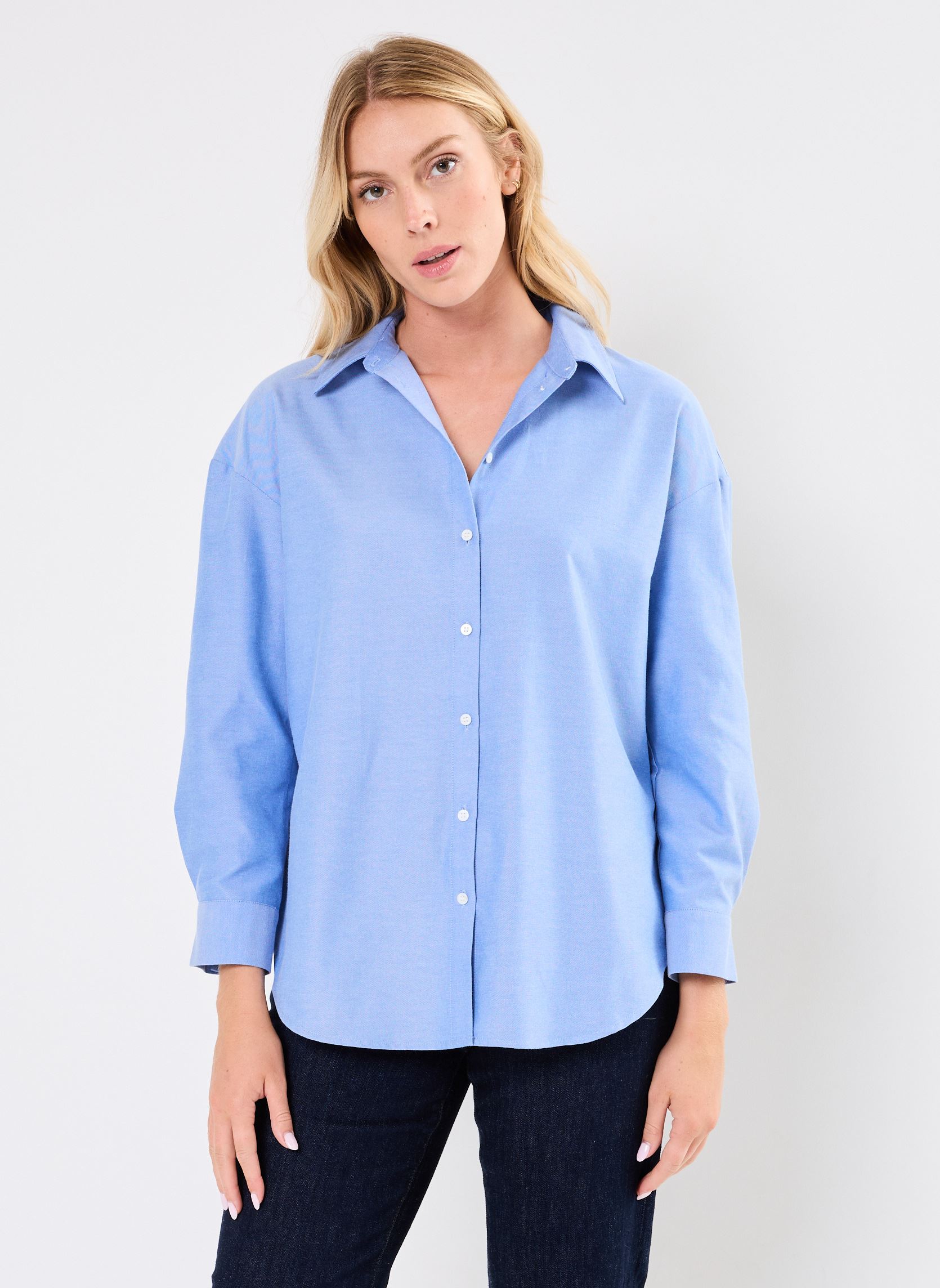Langarm-Hemden VIDRISA LS WOMAN EMB OVERSIZE SHIRT/C29 damen blau Vila Langarm-Hemden VIDRISA LS WOMAN EMB OVERSIZE SHIRT/C29 damen blau BLUE YONDER