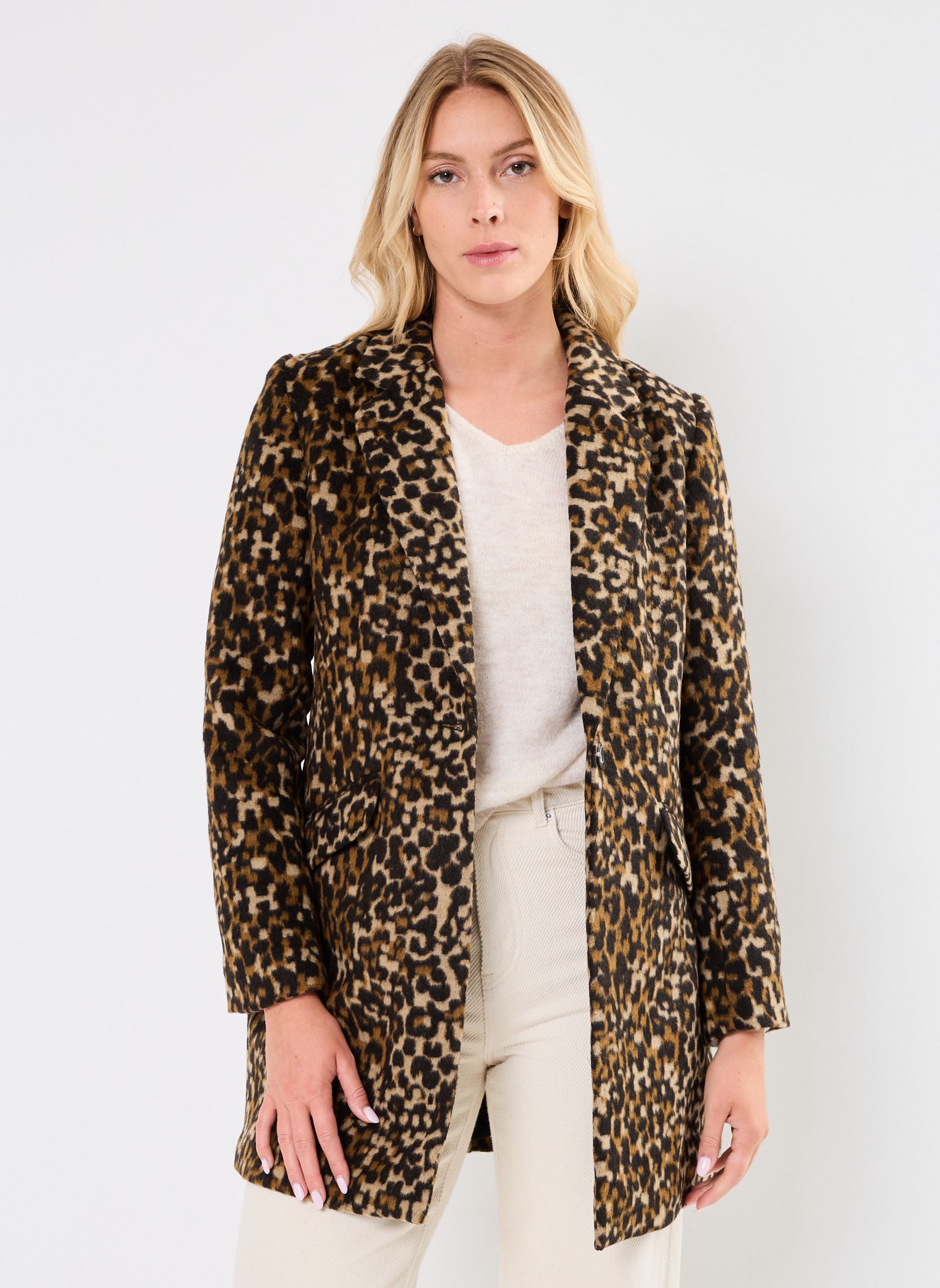 Blazer VILEOPOLINA L/S JACKET/R dames bruin Vila Blazer VILEOPOLINA L/S JACKET/R dames bruin RUBBER