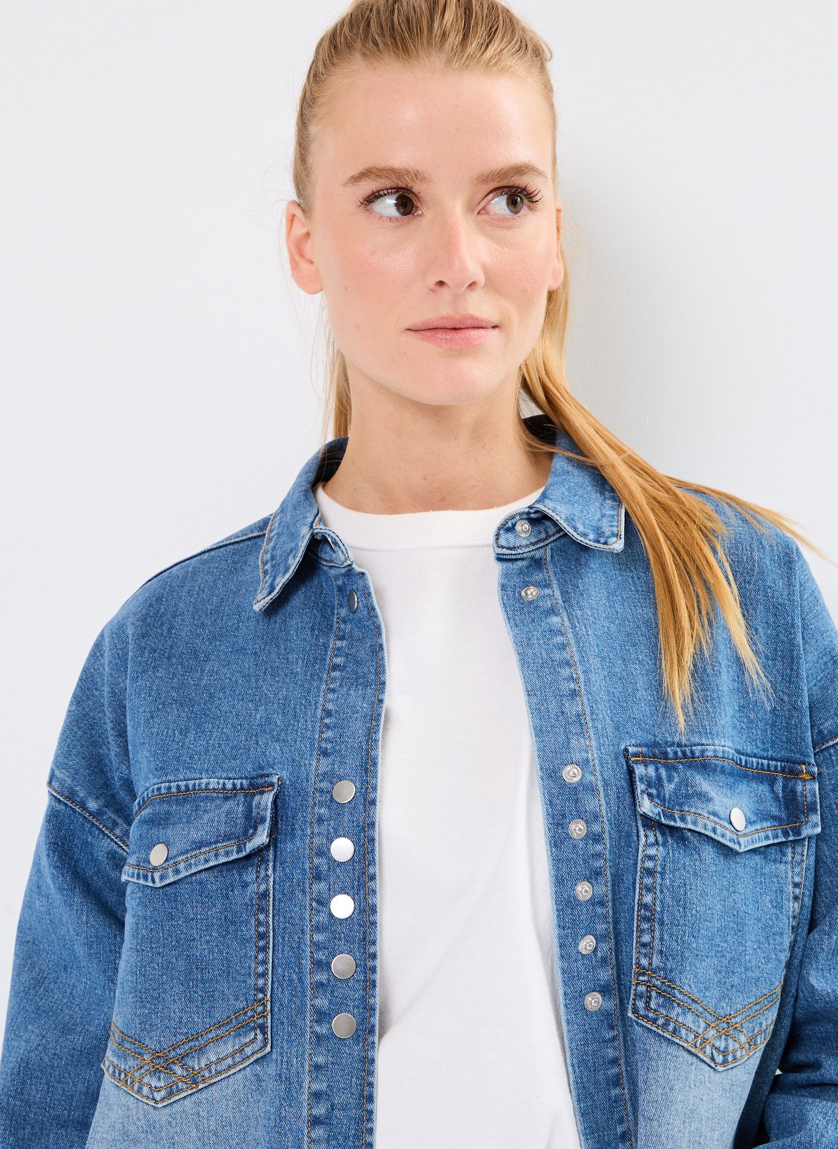 Lange mouw overhemden VILORIE L/S DENIM SHIRT/C29 dames blauw Vila Lange mouw overhemden VILORIE L/S DENIM SHIRT/C29 dames blauw Medium Blue Denim