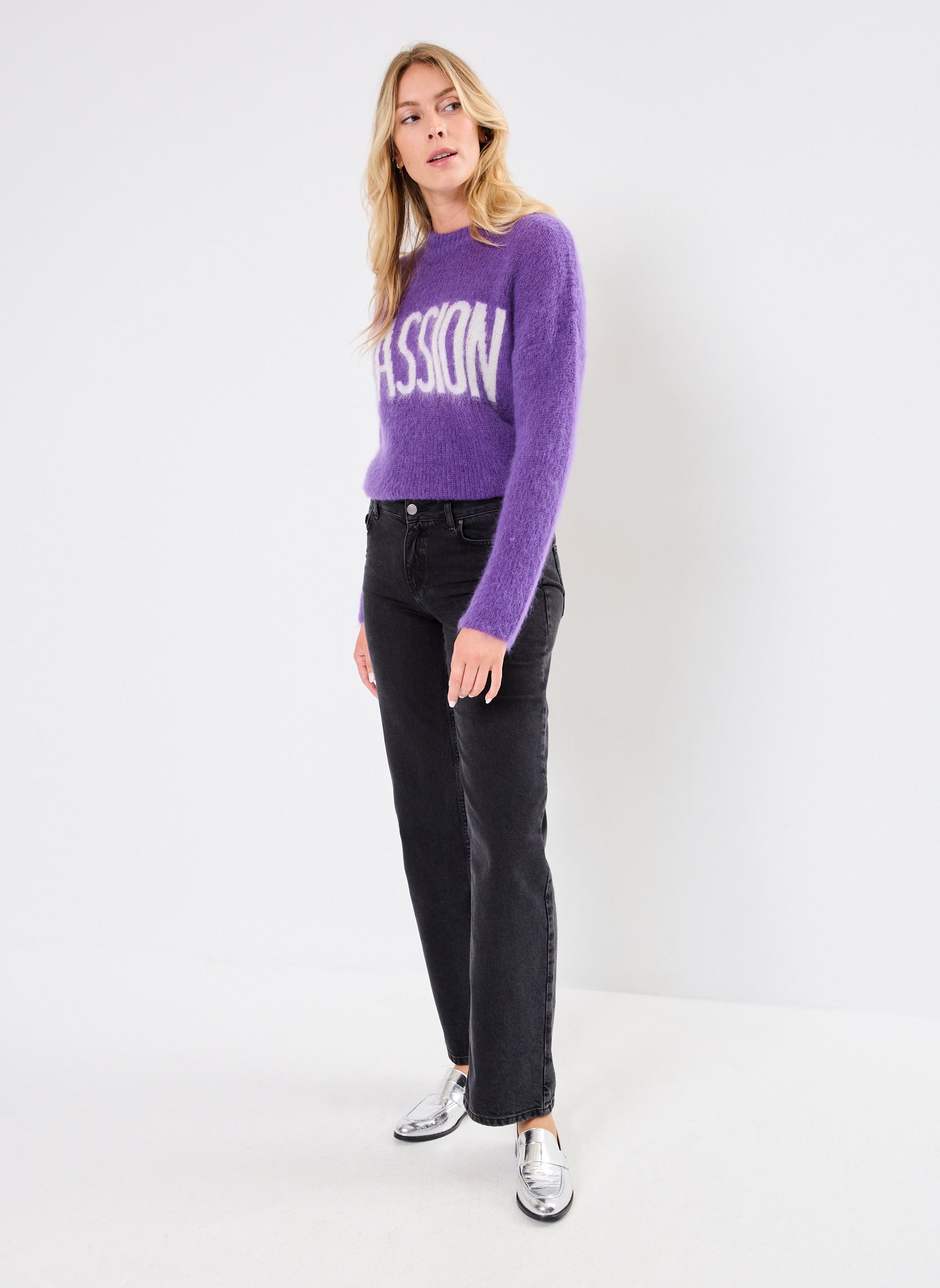 Wijde jeans / Flared Jeans VIMARIA LW STRAIGHT JEANS BLK OA 52967/R dames zwart Vila Wijde jeans / Flared Jeans VIMARIA LW STRAIGHT JEANS BLK OA 52967/R dames zwart Black Denim