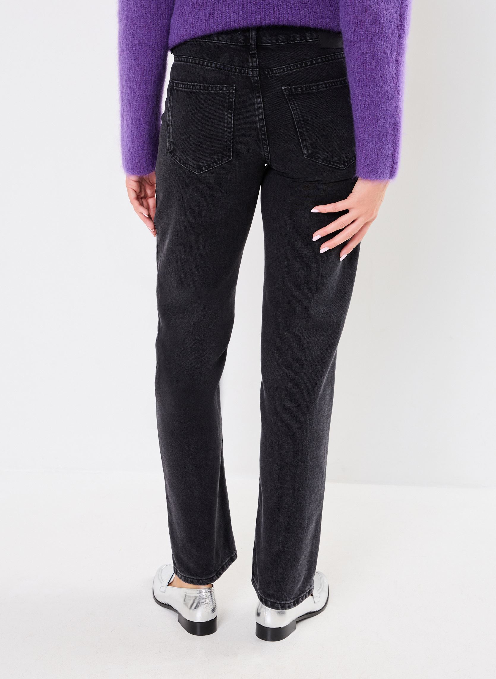 Wijde jeans / Flared Jeans VIMARIA LW STRAIGHT JEANS BLK OA 52967/R dames zwart Vila Wijde jeans / Flared Jeans VIMARIA LW STRAIGHT JEANS BLK OA 52967/R dames zwart Black Denim