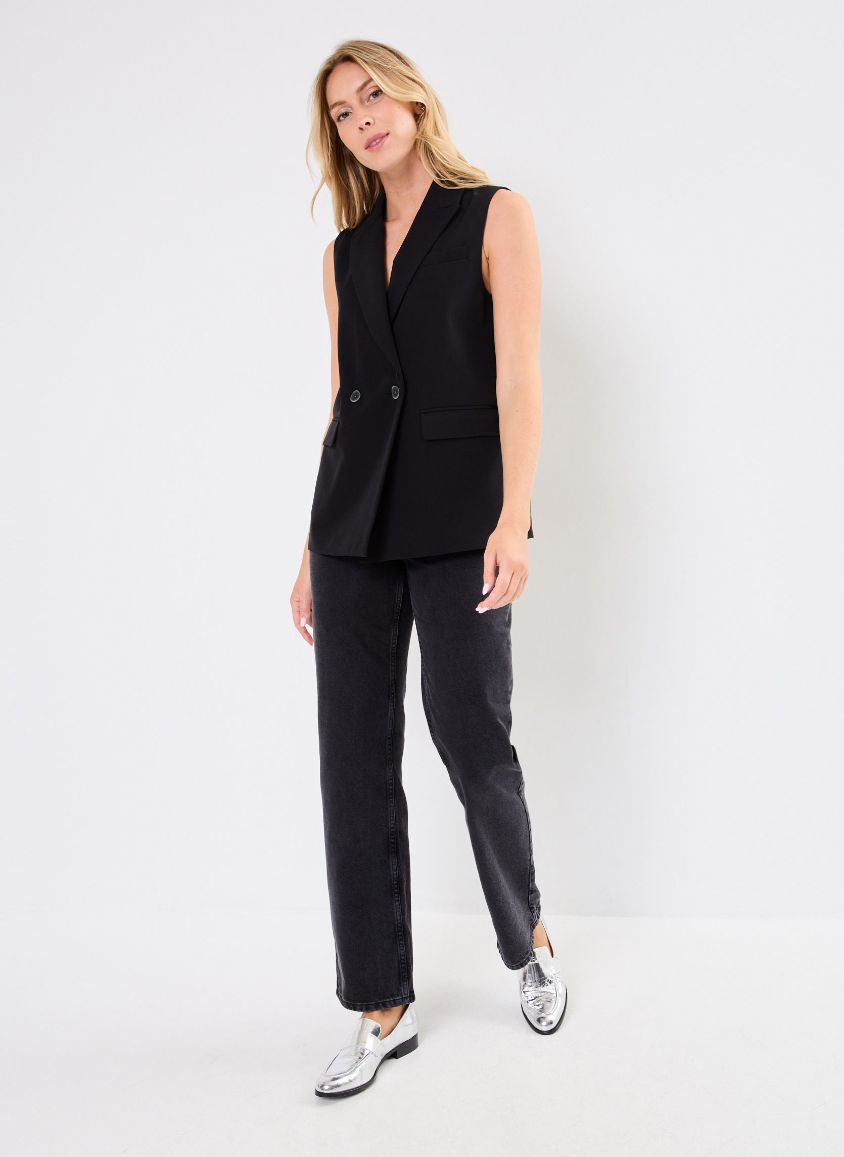 Vestes de costume VIMARY S/L TAILORED VEST femme noir Vila Vestes de costume VIMARY S/L TAILORED VEST femme noir Black Beauty