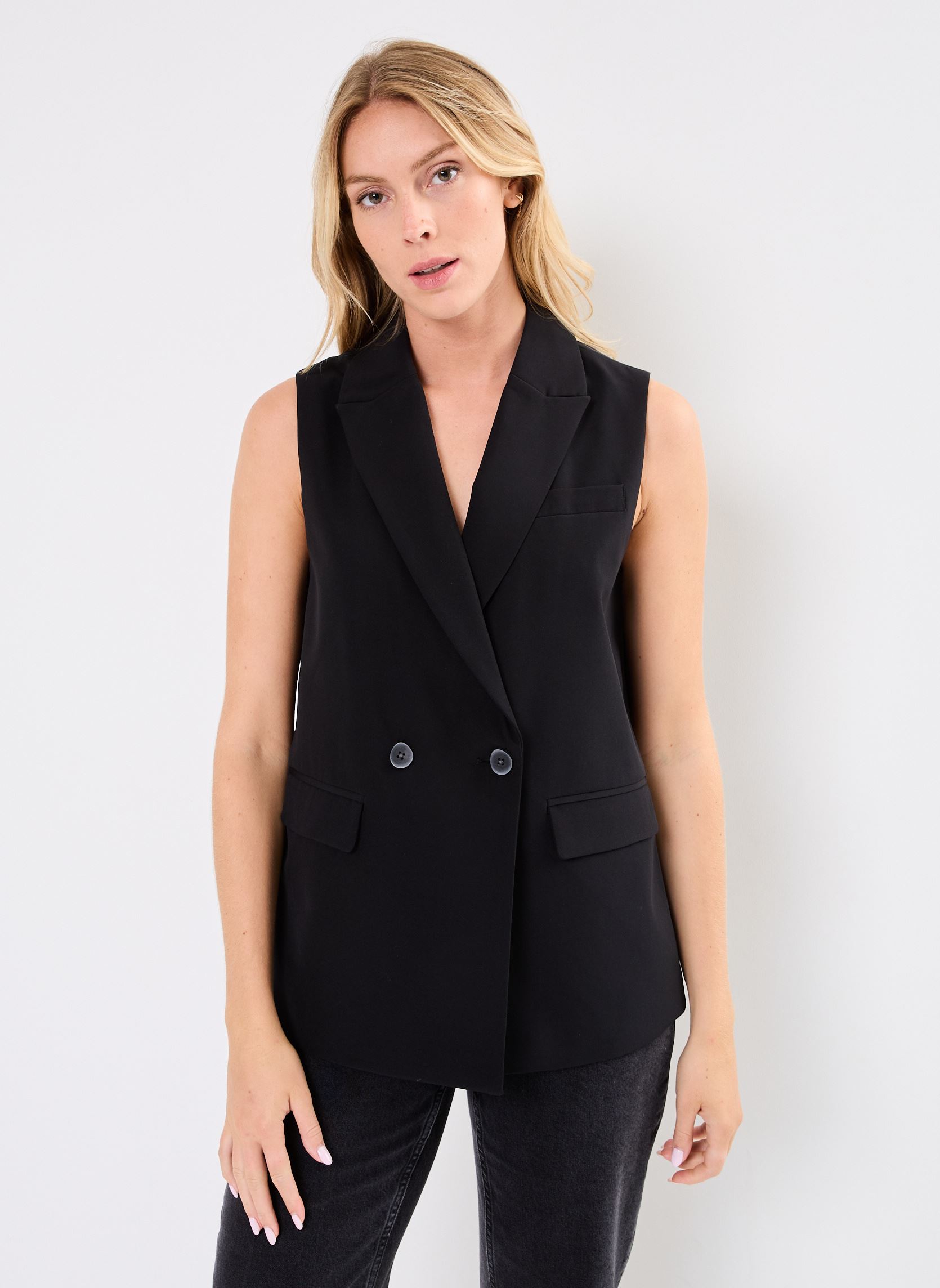 Vestes de costume VIMARY S/L TAILORED VEST femme noir Vila Vestes de costume VIMARY S/L TAILORED VEST femme noir Black Beauty