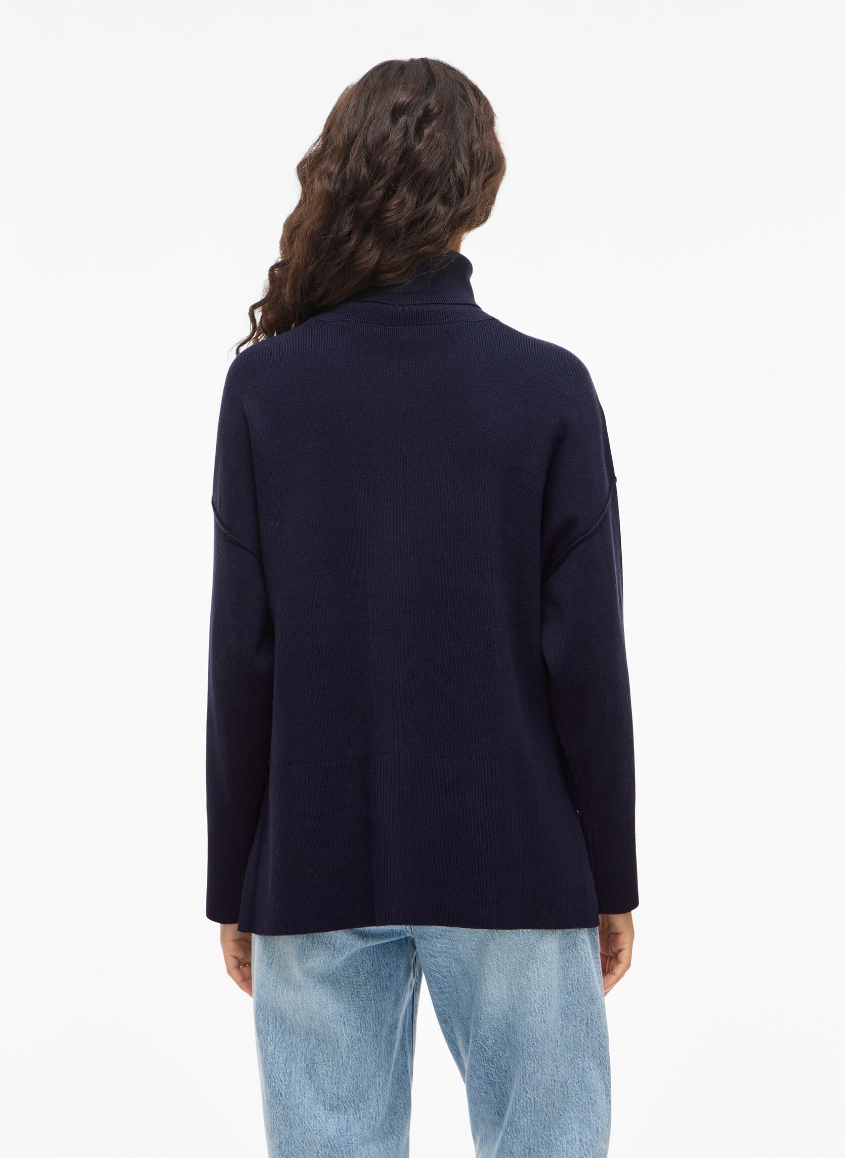 Truien VIOSTRIA ROLLNECK L/S KNIT TOP-NOOS dames blauw Vila Truien VIOSTRIA ROLLNECK L/S KNIT TOP-NOOS dames blauw NAVY BLAZER