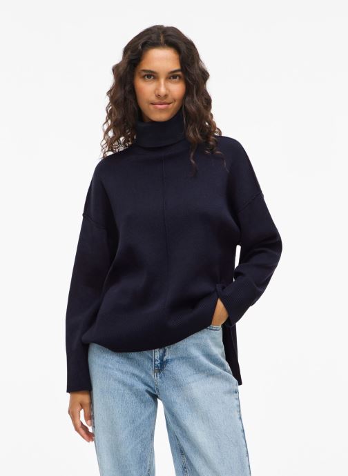 Vila Pulls VIOSTRIA ROLLNECK L/S KNIT TOP-NOOS femme bleu