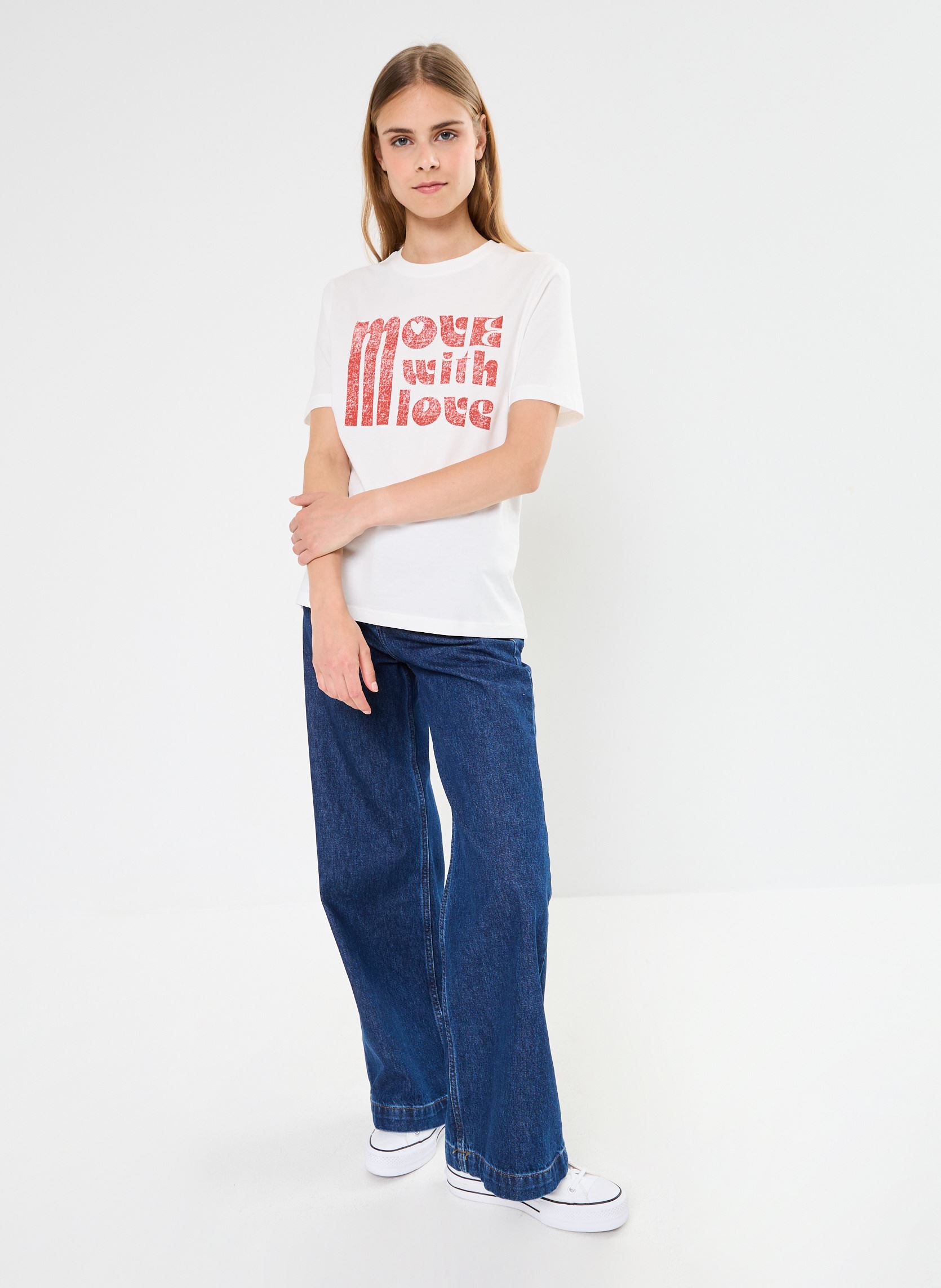Tee-shirts manches courtes VISYBIL STAR O-NECK S/S T-SHIRT femme blanc Vila Tee-shirts manches courtes VISYBIL STAR O-NECK S/S T-SHIRT femme blanc Snow white
