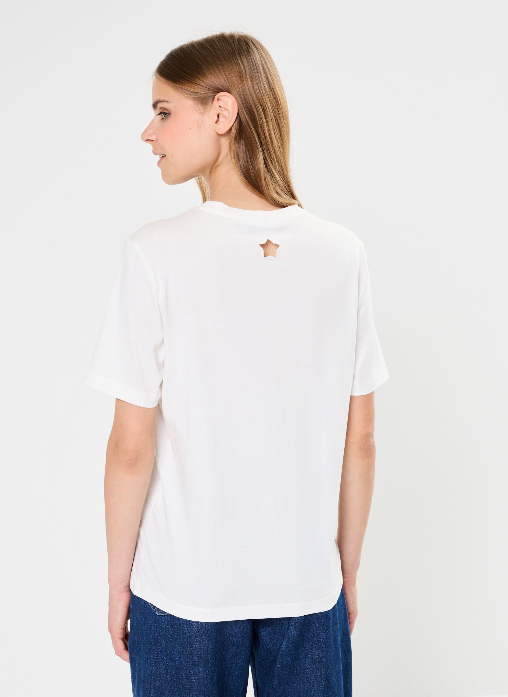 Tee-shirts manches courtes VISYBIL STAR O-NECK S/S T-SHIRT femme blanc Vila Tee-shirts manches courtes VISYBIL STAR O-NECK S/S T-SHIRT femme blanc Snow white