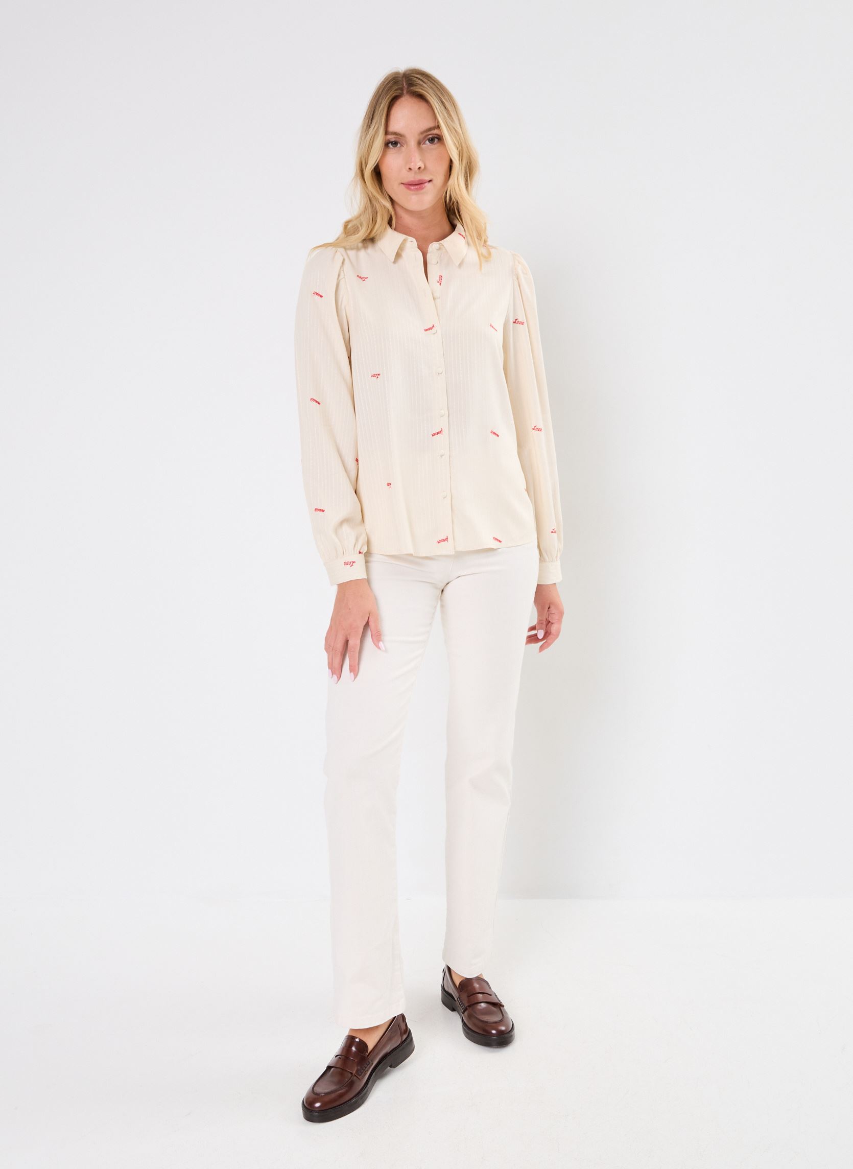 Camisas de manga larga VITRIAN LS EMB SHIRT/C29 mujer beige Vila Camisas de manga larga VITRIAN LS EMB SHIRT/C29 mujer beige BIRCH
