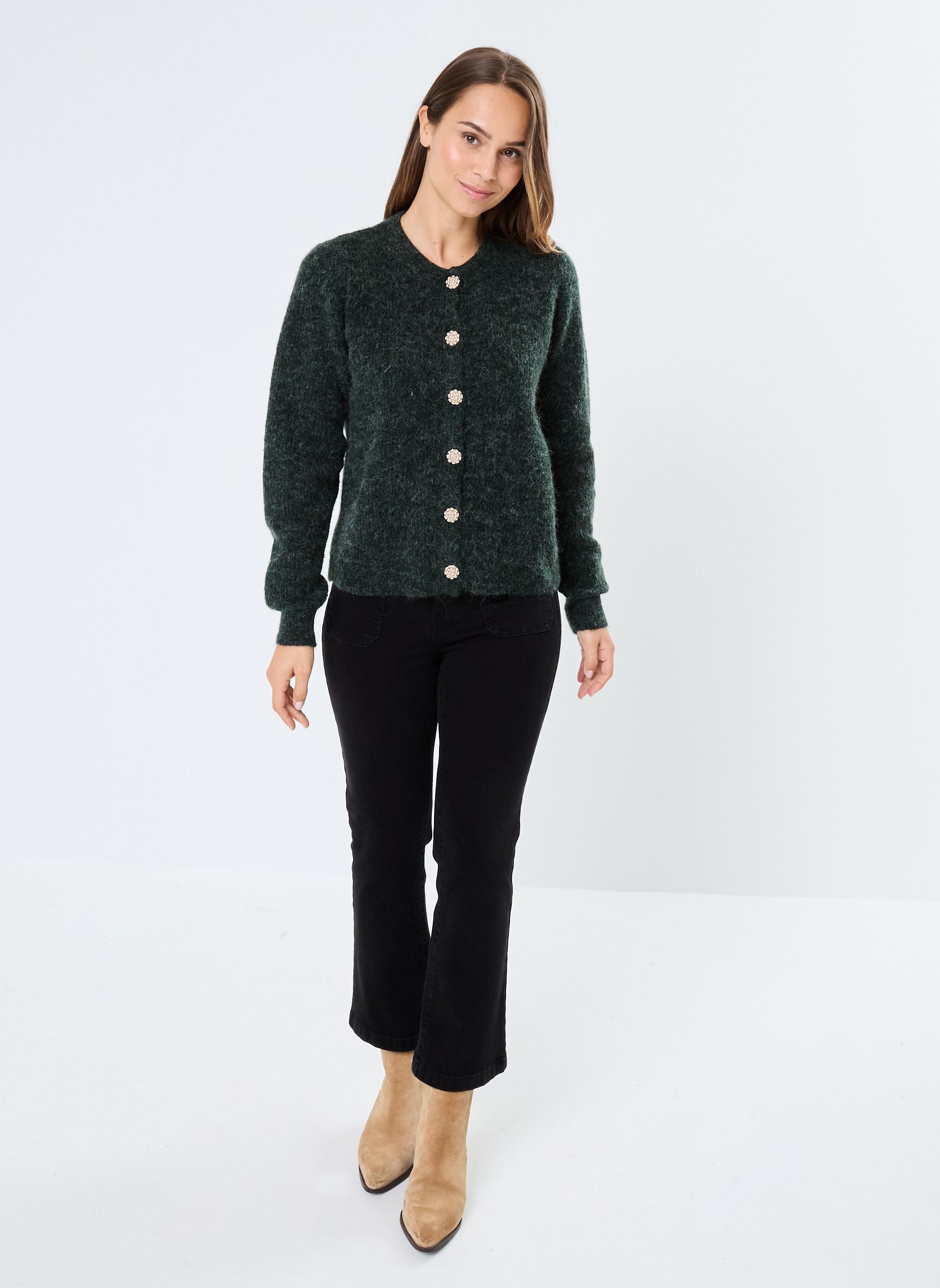 Gilets VIALVA O-NECK L/S KNIT CARDIGAN/R femme noir Vila Gilets VIALVA O-NECK L/S KNIT CARDIGAN/R femme noir SCARAB