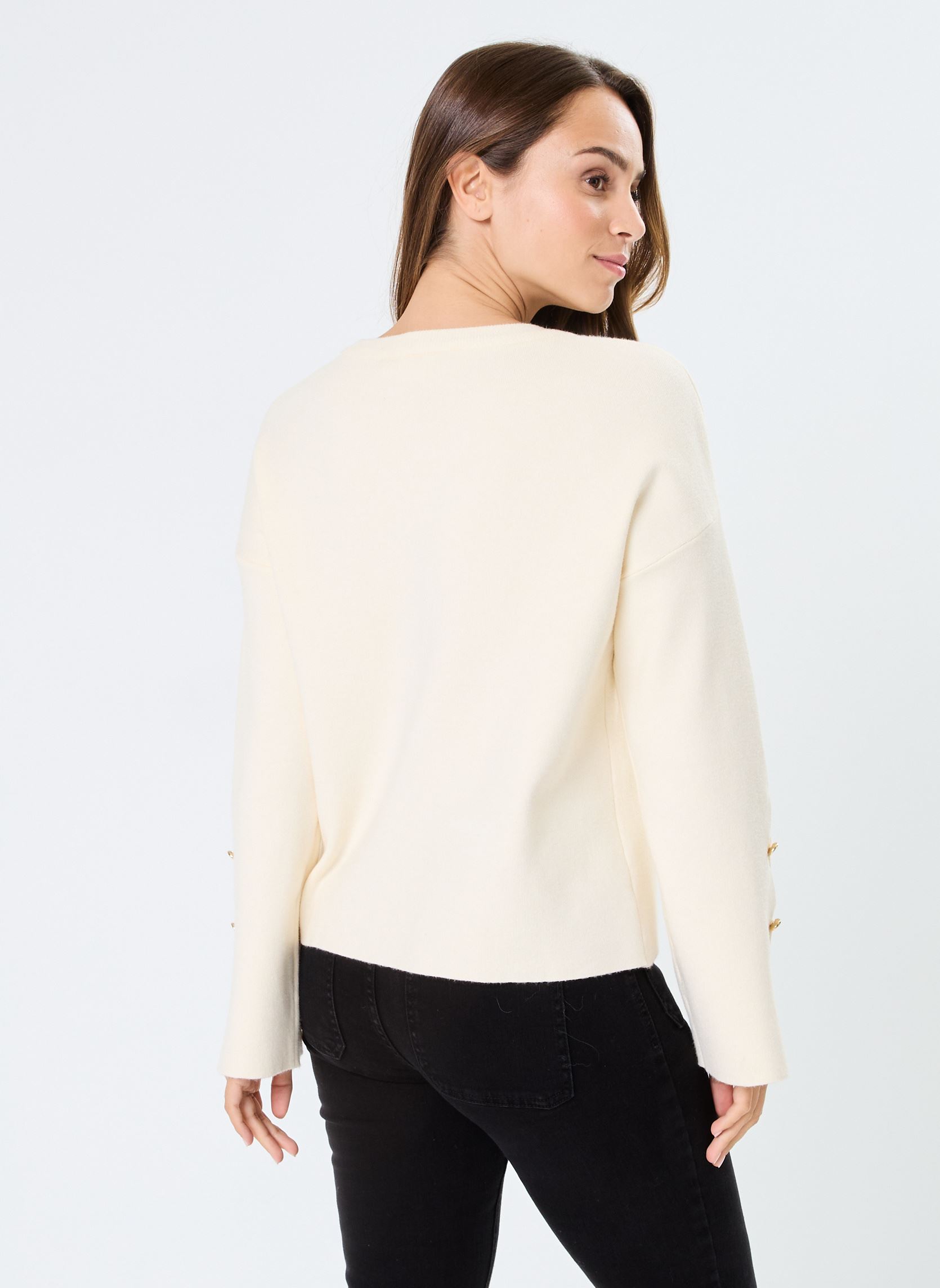 Pullover VICASSIE L/S BUTTON DETAIL KNIT TOP/R damen beige Vila Pullover VICASSIE L/S BUTTON DETAIL KNIT TOP/R damen beige Birch