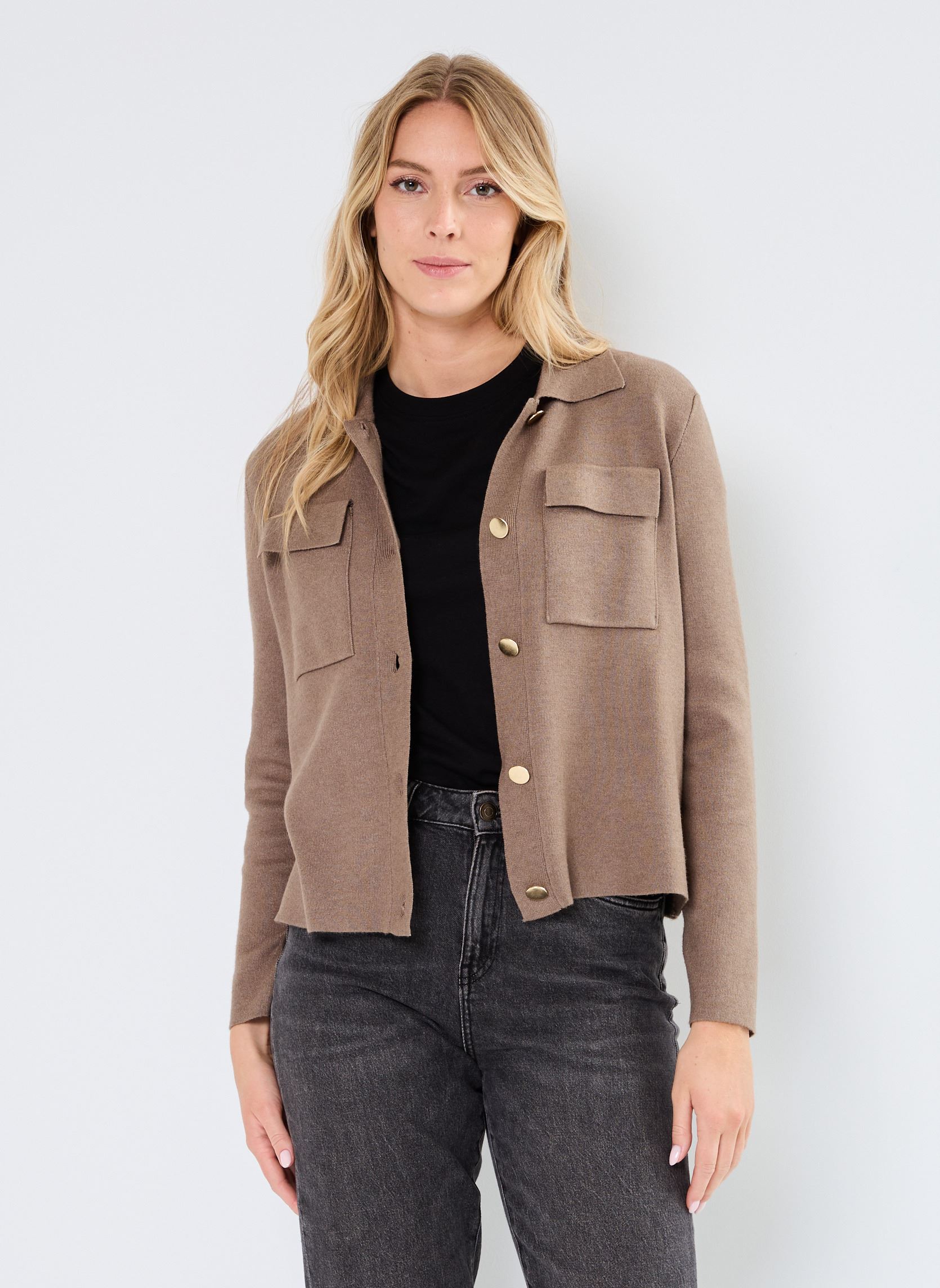 Strickjacken und Westen VICASSIE L/S KNIT JACKET/R damen braun Vila Strickjacken und Westen VICASSIE L/S KNIT JACKET/R damen braun DARK NATURAL MELANGE