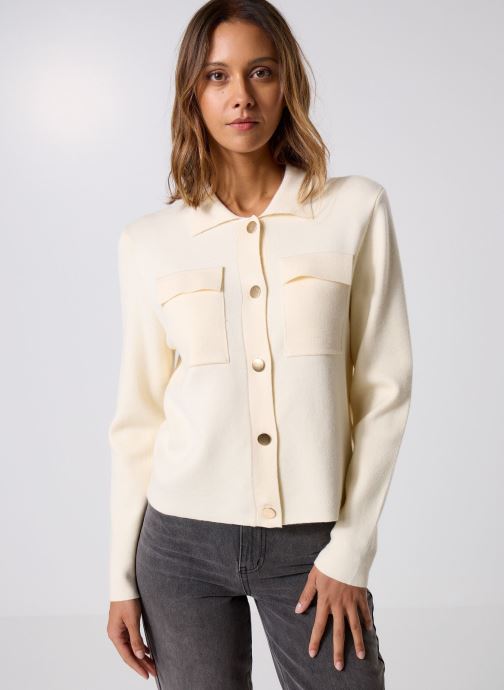 Vila Vesten VICASSIE L/S KNIT JACKET/R dames wit