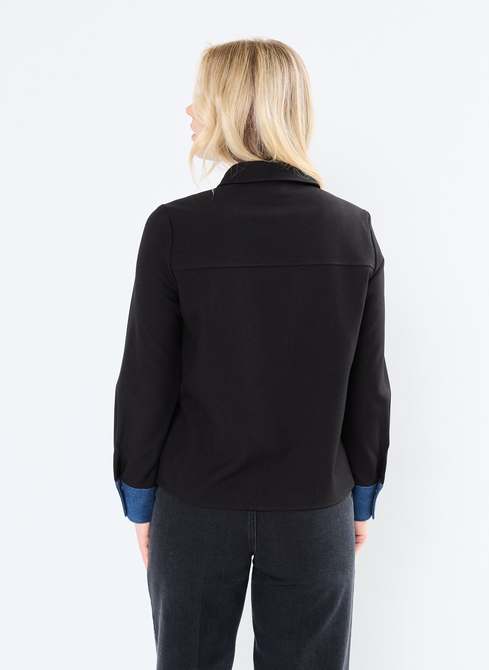 Langarm-Hemden VIROSALITA L/S DENIM DETAIL SHIRT/C30 damen schwarz Vila Langarm-Hemden VIROSALITA L/S DENIM DETAIL SHIRT/C30 damen schwarz BLACK BEAUTY
