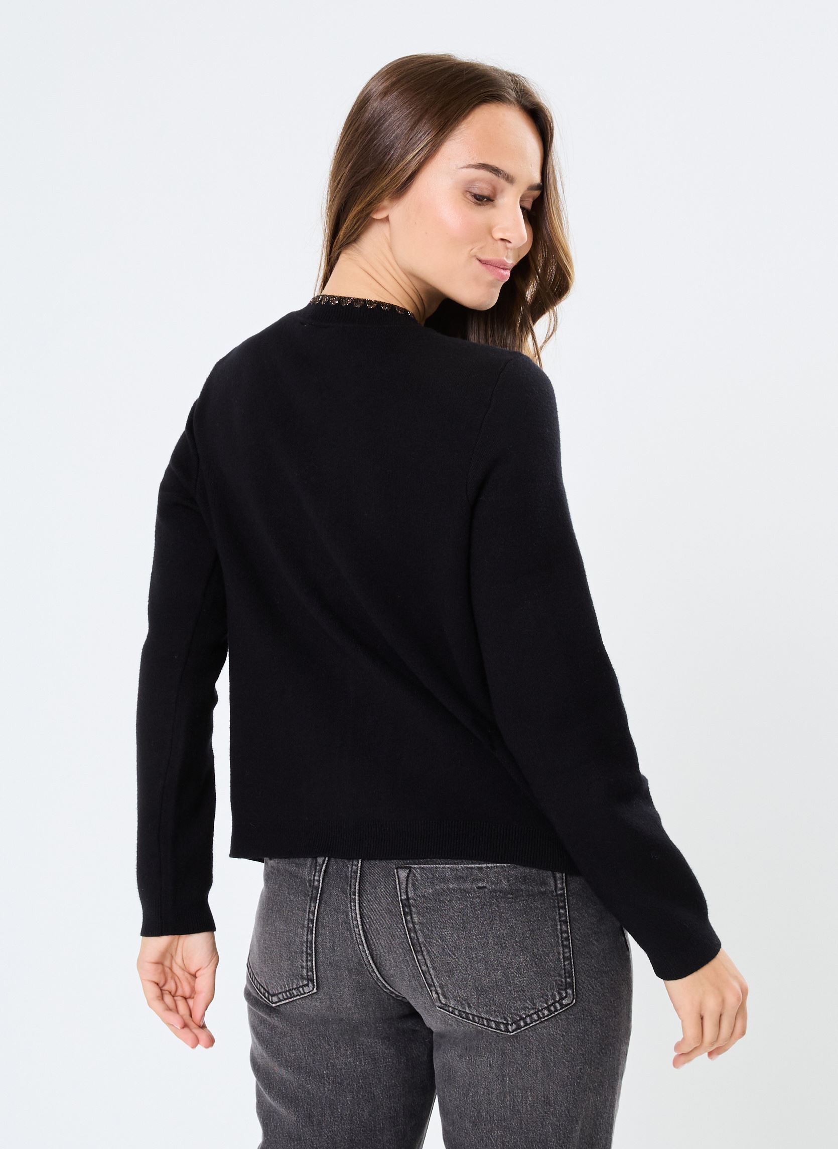Jacken VISIWI O-NECK L/S GLITTER KNIT CARDIGAN damen schwarz Vila Jacken VISIWI O-NECK L/S GLITTER KNIT CARDIGAN damen schwarz BLACK BEAUTY