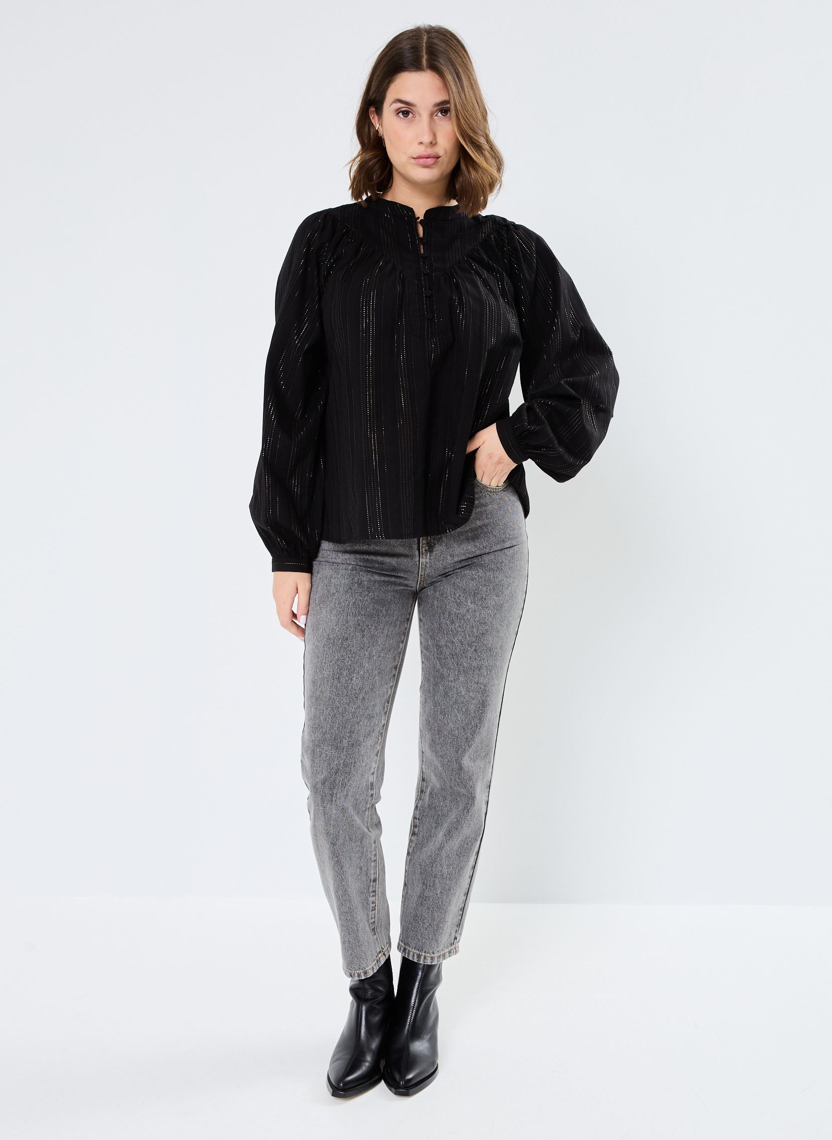 Blouses manches longues VISUSANNA L/S TOP femme noir Vila Blouses manches longues VISUSANNA L/S TOP femme noir Black Beauty