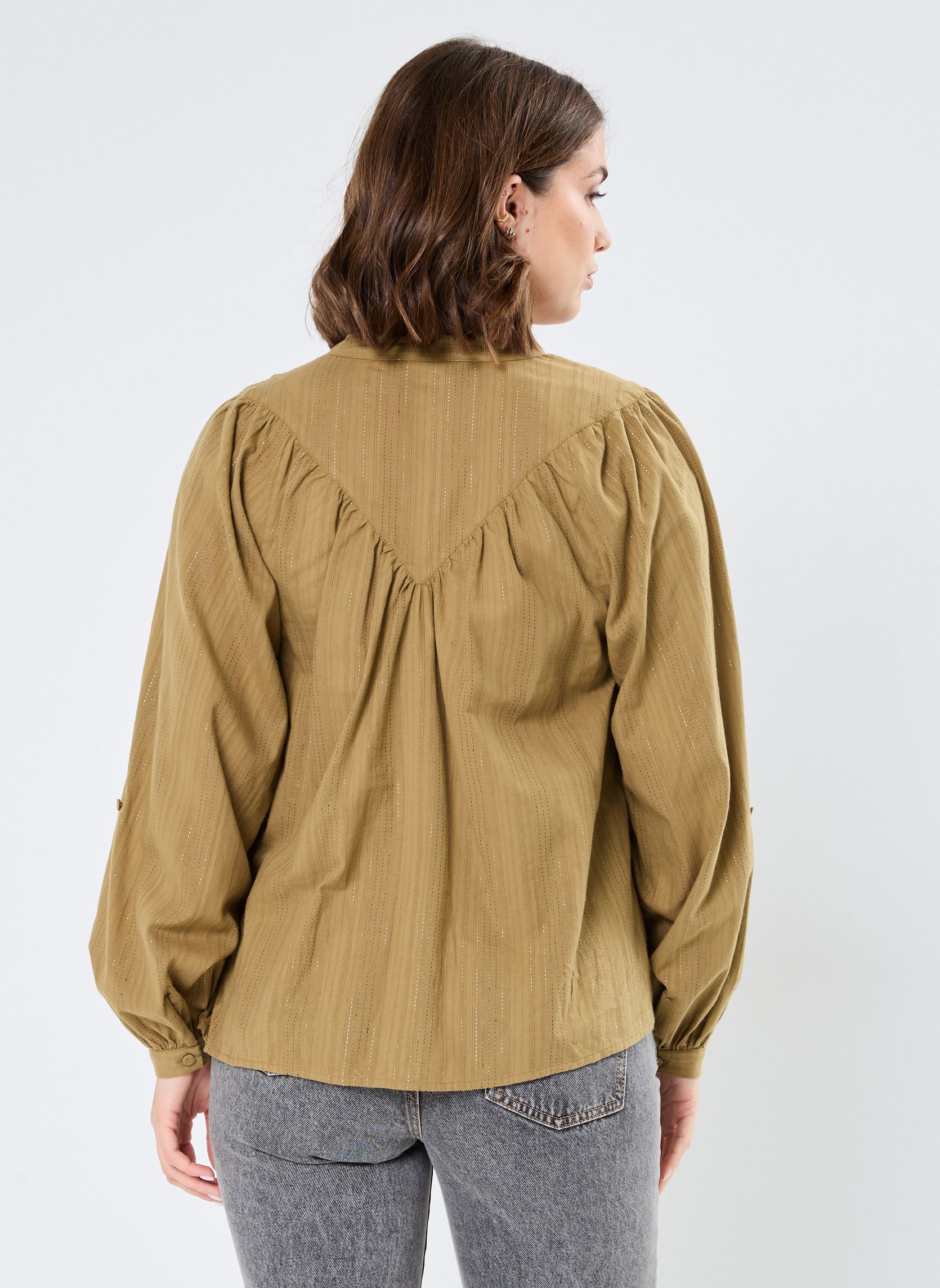 Langarm-Blusen VISUSANNA L/S TOP damen grün Vila Langarm-Blusen VISUSANNA L/S TOP damen grün Gothic olive
