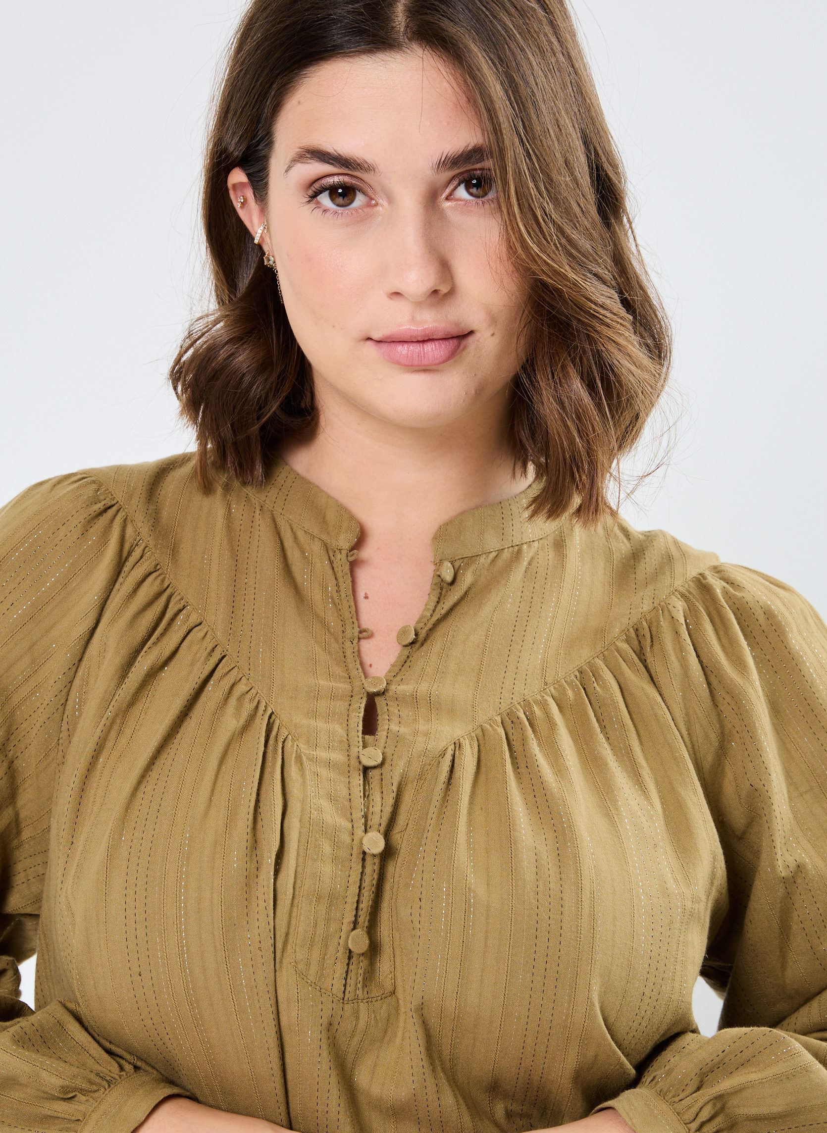 Langarm-Blusen VISUSANNA L/S TOP damen grün Vila Langarm-Blusen VISUSANNA L/S TOP damen grün Gothic olive