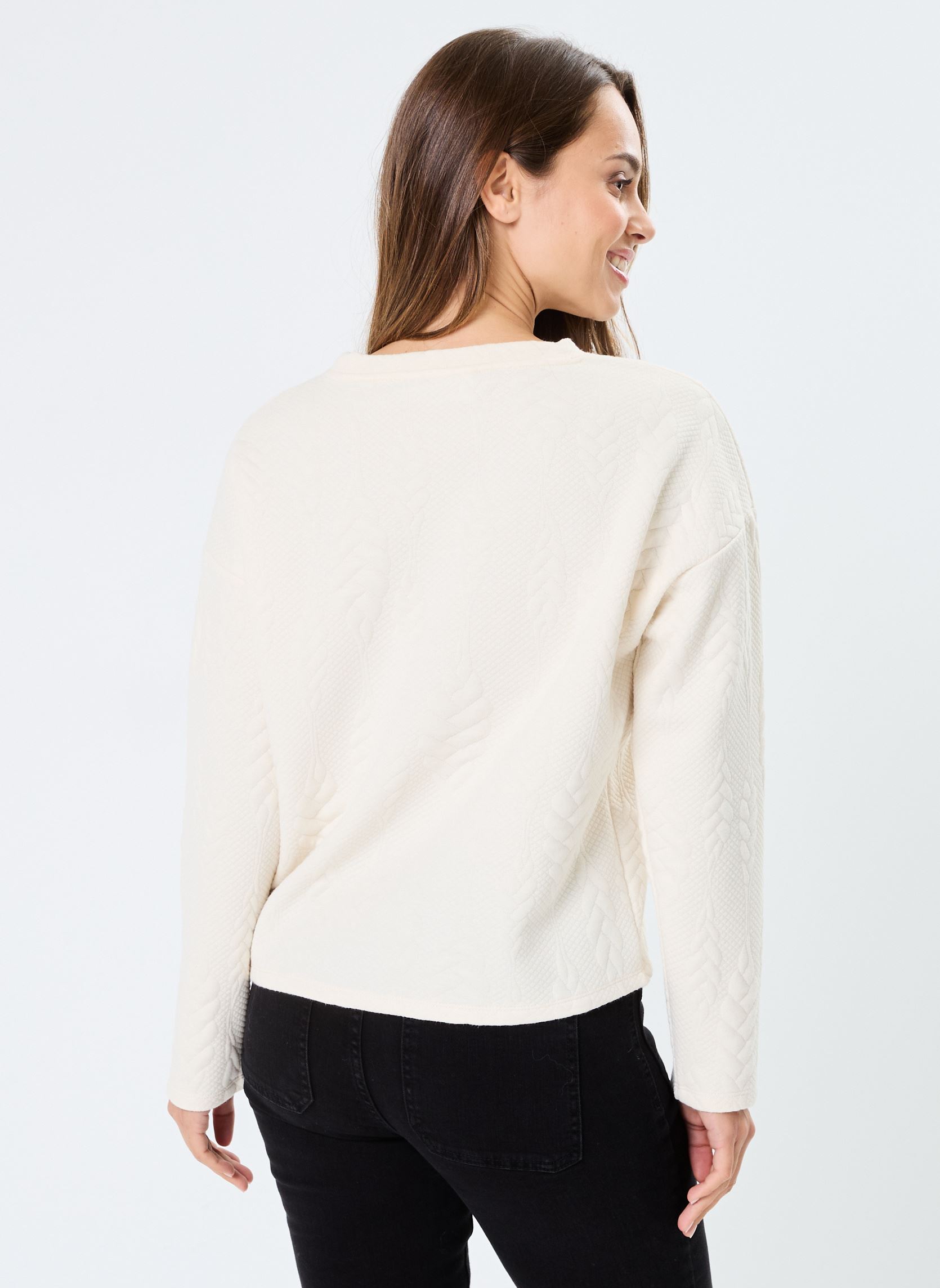 Langarm-Blusen VIURI O-NECK L/S TOP damen beige Vila Langarm-Blusen VIURI O-NECK L/S TOP damen beige Birch