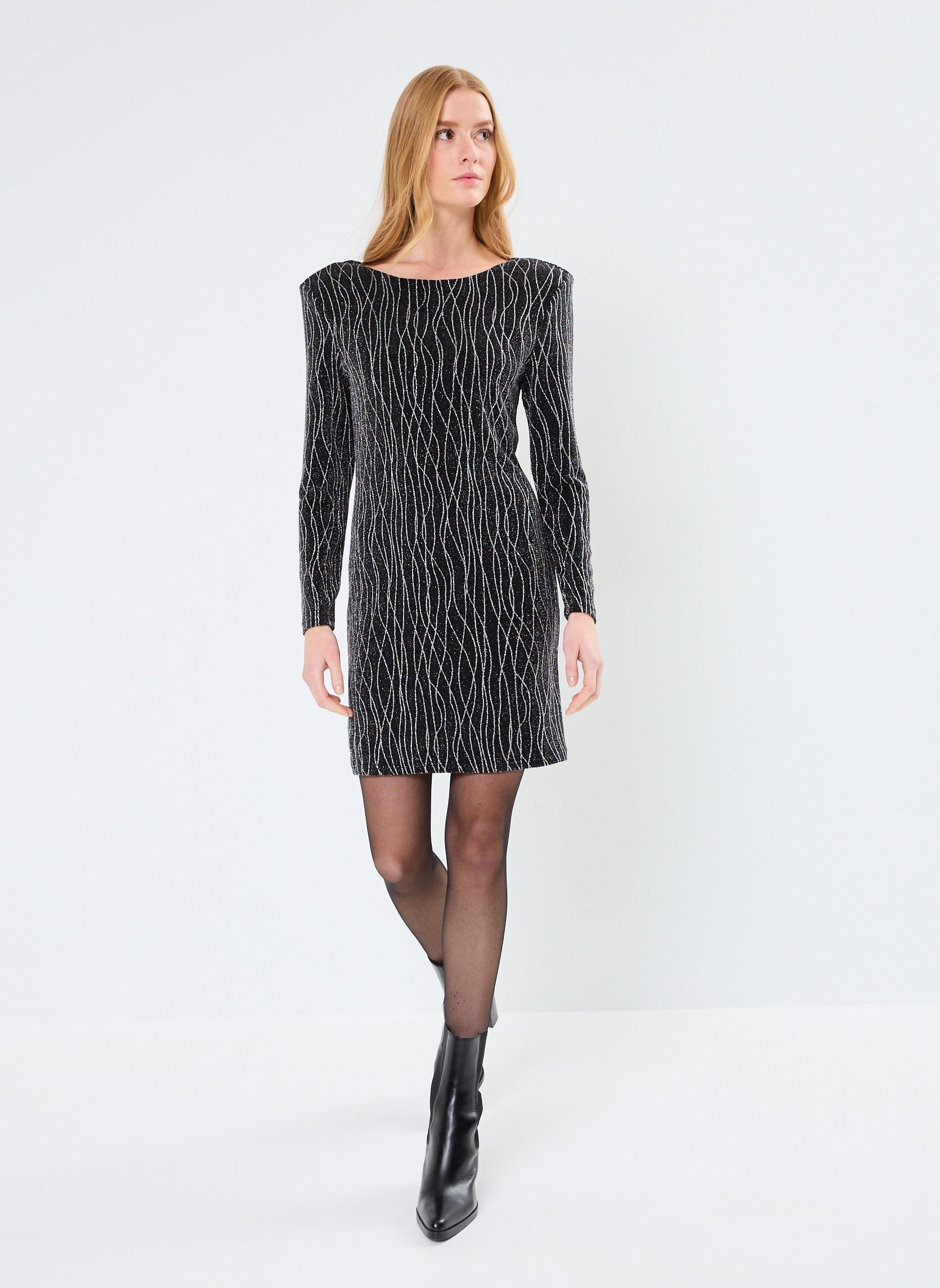 Vestidos VIDARLENE O-NECK LS LUREX SHORT DRESS/DC mujer negro Vila Vestidos VIDARLENE O-NECK LS LUREX SHORT DRESS/DC mujer negro Black Beauty