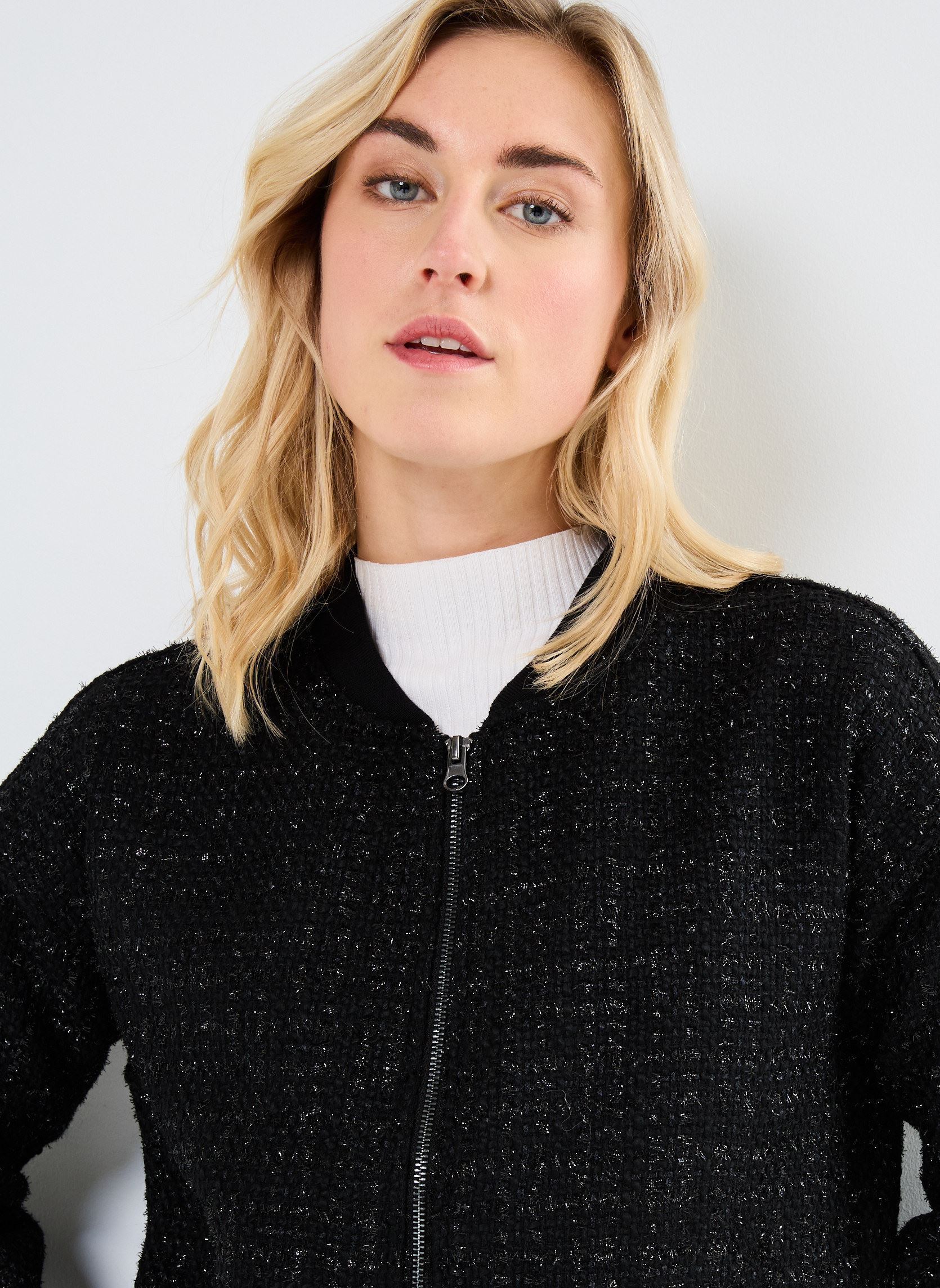 Vestes VIKIPPI LS TWEED BOMBER JACKET/C30 femme noir Vila Vestes VIKIPPI LS TWEED BOMBER JACKET/C30 femme noir Black Beauty