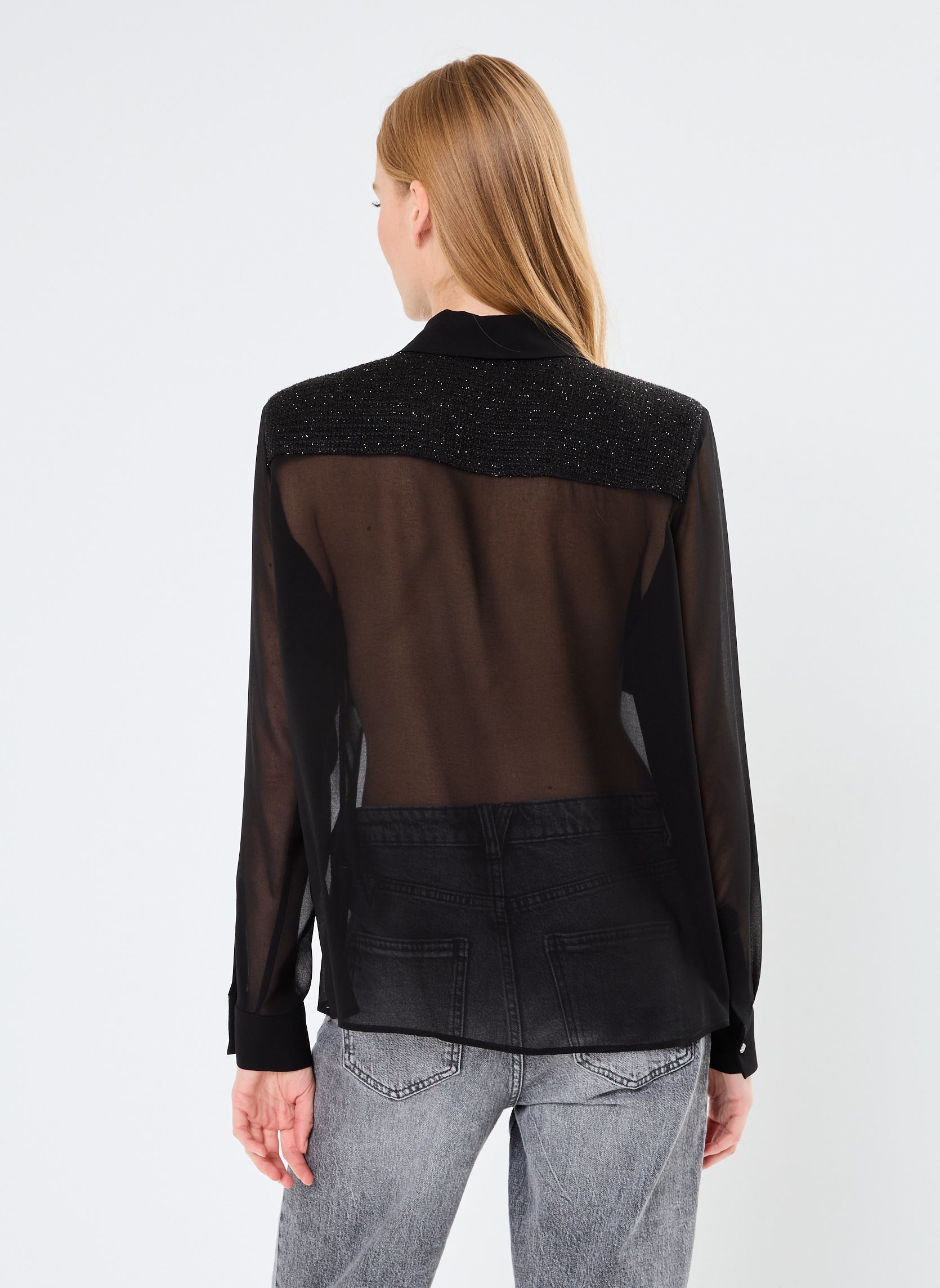 Langarm-Hemden VILARISA LS SHIRT/ROU damen schwarz Vila Langarm-Hemden VILARISA LS SHIRT/ROU damen schwarz METEORITE