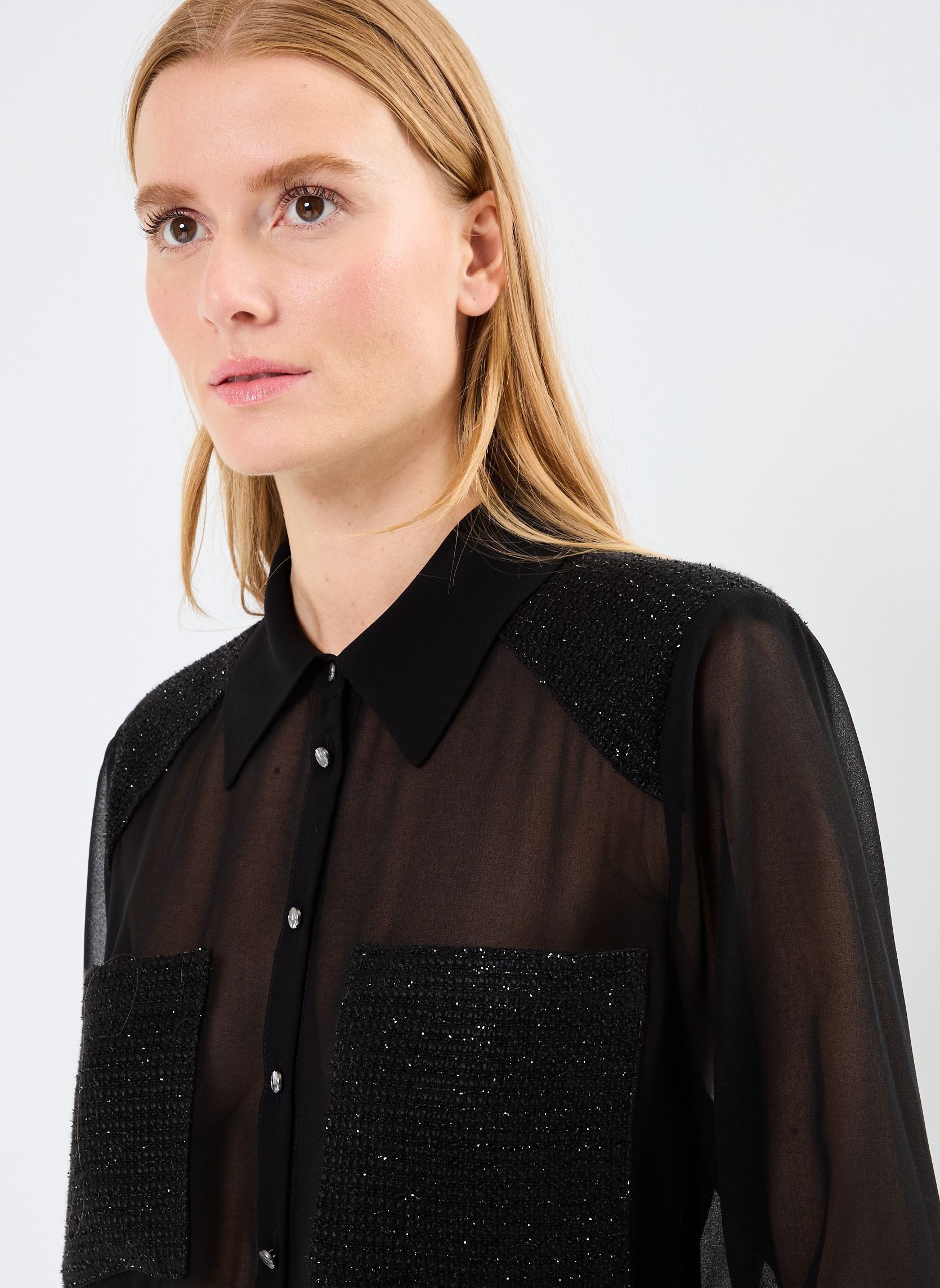 Langarm-Hemden VILARISA LS SHIRT/ROU damen schwarz Vila Langarm-Hemden VILARISA LS SHIRT/ROU damen schwarz METEORITE