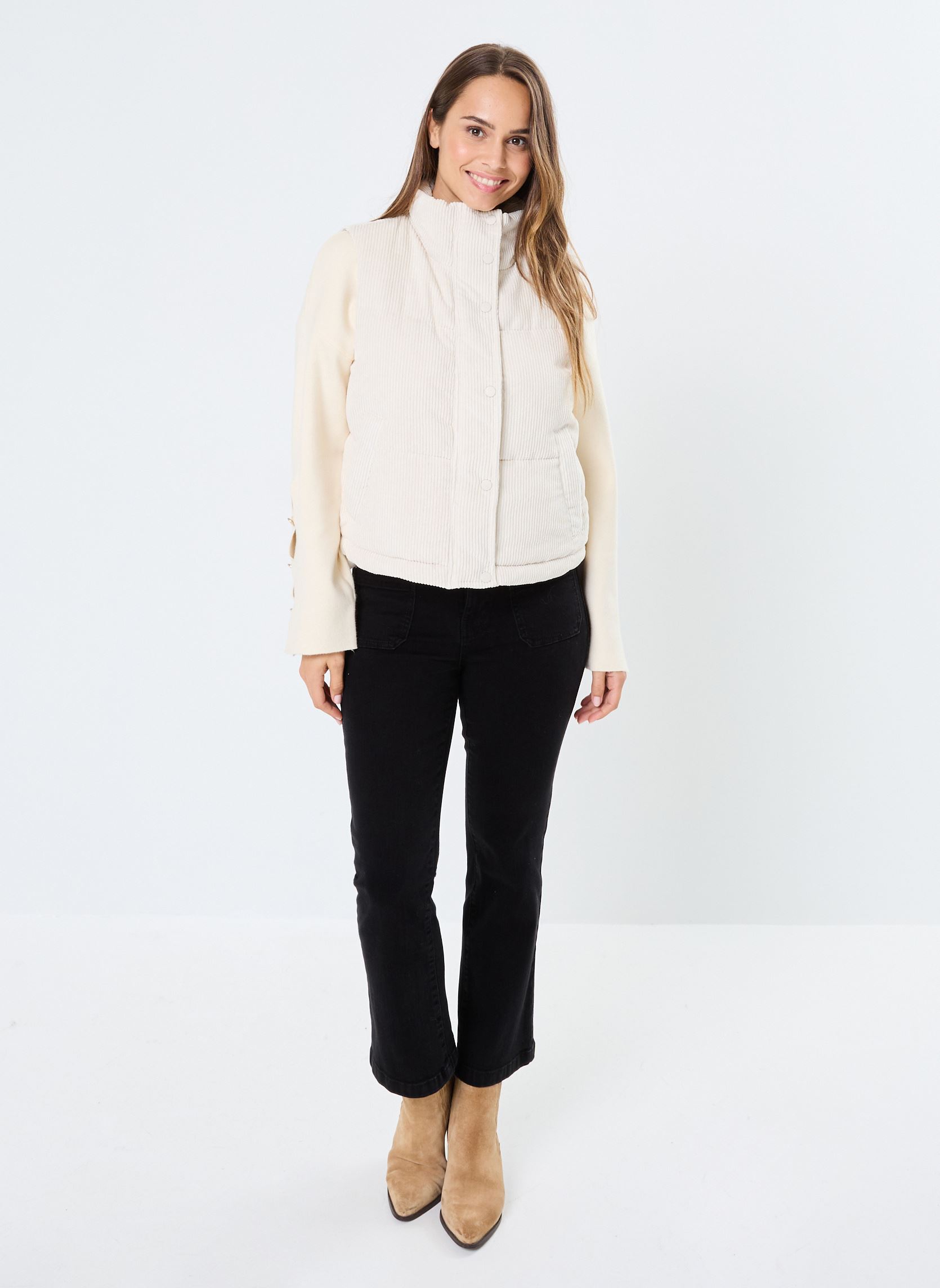 Giacche VILIORA S/L PADDED VEST donna beige Vila Giacche VILIORA S/L PADDED VEST donna beige BIRCH