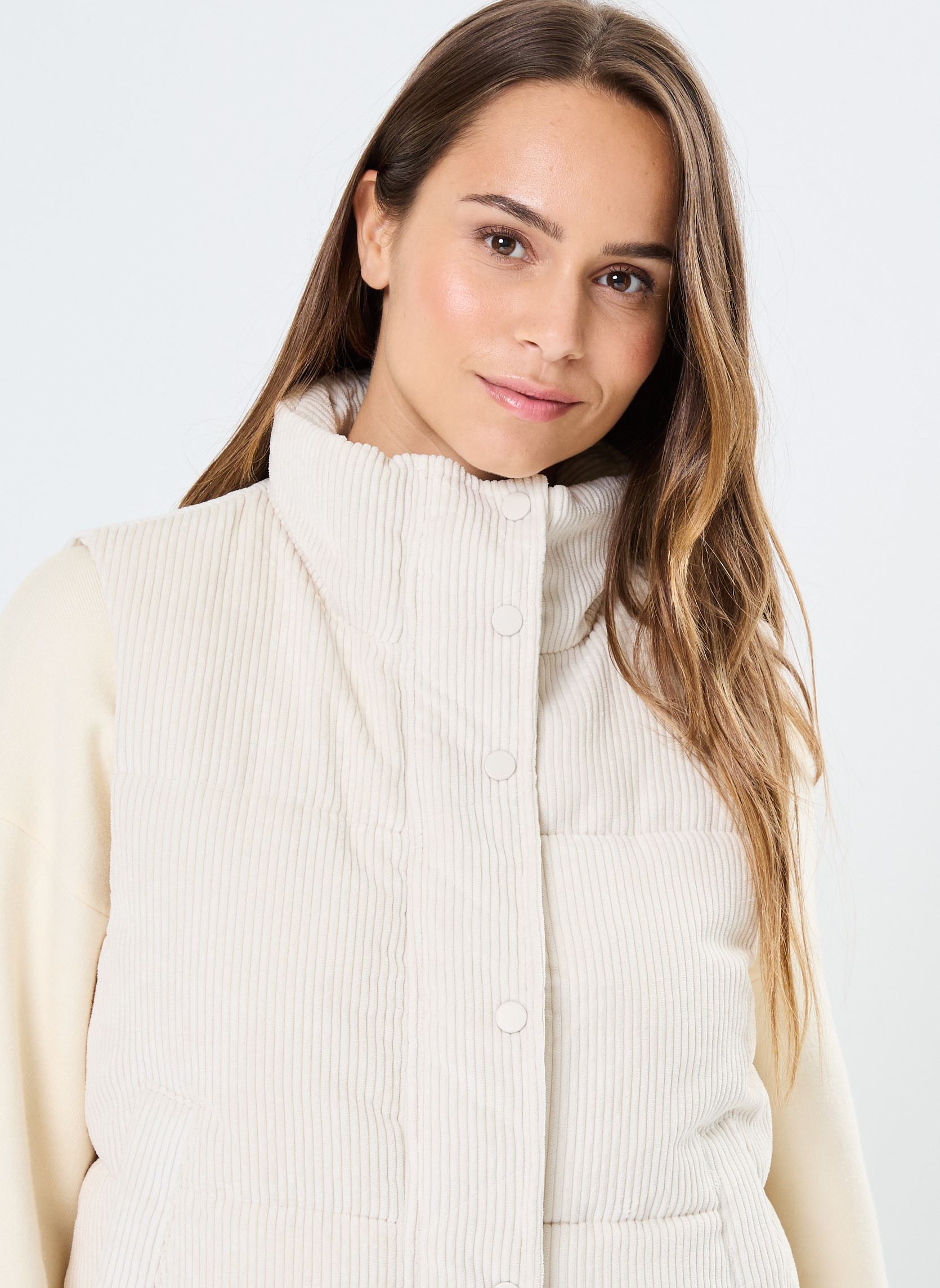 Giacche VILIORA S/L PADDED VEST donna beige Vila Giacche VILIORA S/L PADDED VEST donna beige BIRCH