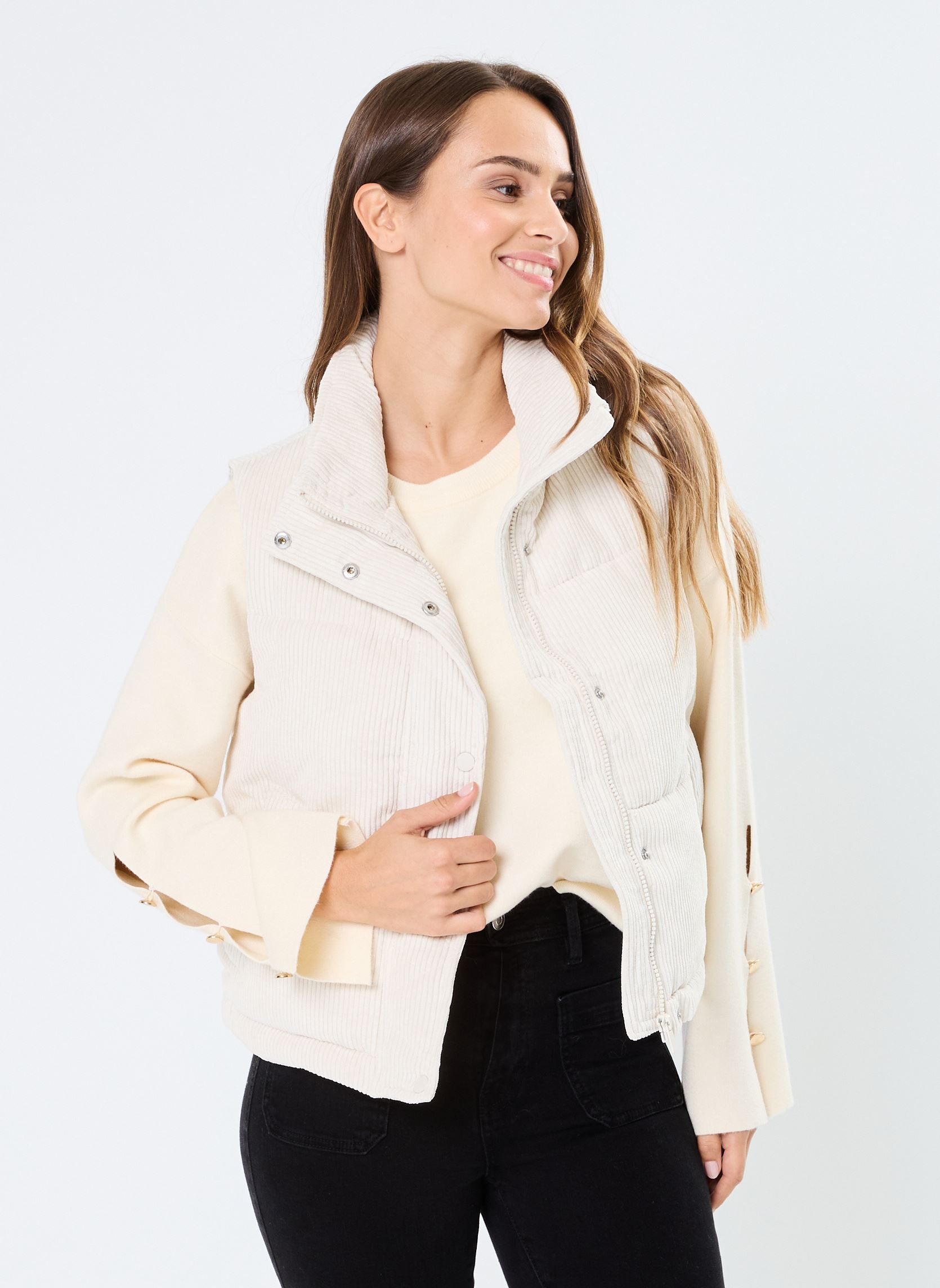Giacche VILIORA S/L PADDED VEST donna beige Vila Giacche VILIORA S/L PADDED VEST donna beige BIRCH
