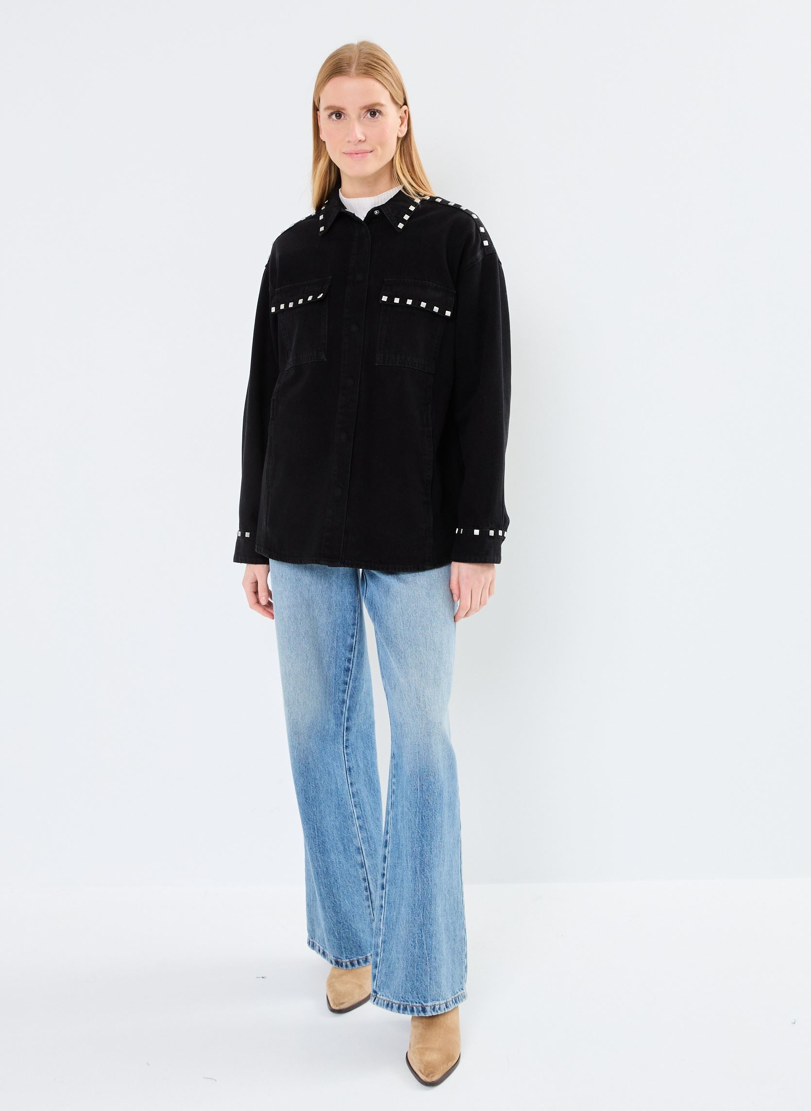 Langarm-Hemden VIMORA LS DENIM OVERSIZED SHIRT/ROU damen schwarz Vila Langarm-Hemden VIMORA LS DENIM OVERSIZED SHIRT/ROU damen schwarz METEORITE