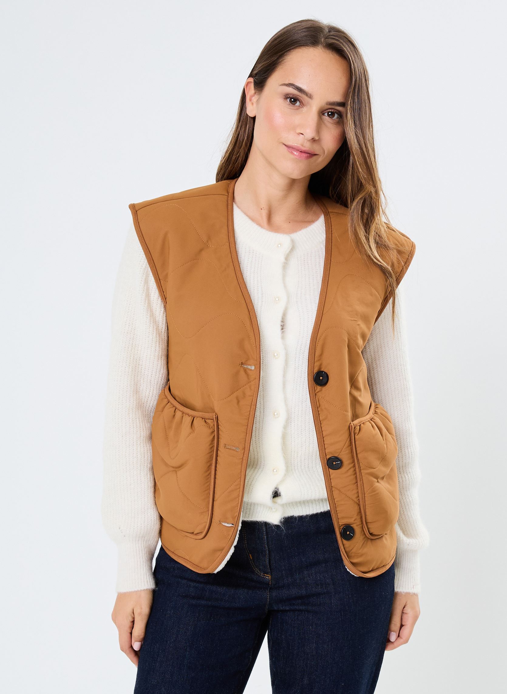 Westen VIRETEDDY SL REV. VEST/C30 damen braun Vila Westen VIRETEDDY SL REV. VEST/C30 damen braun BIRCH