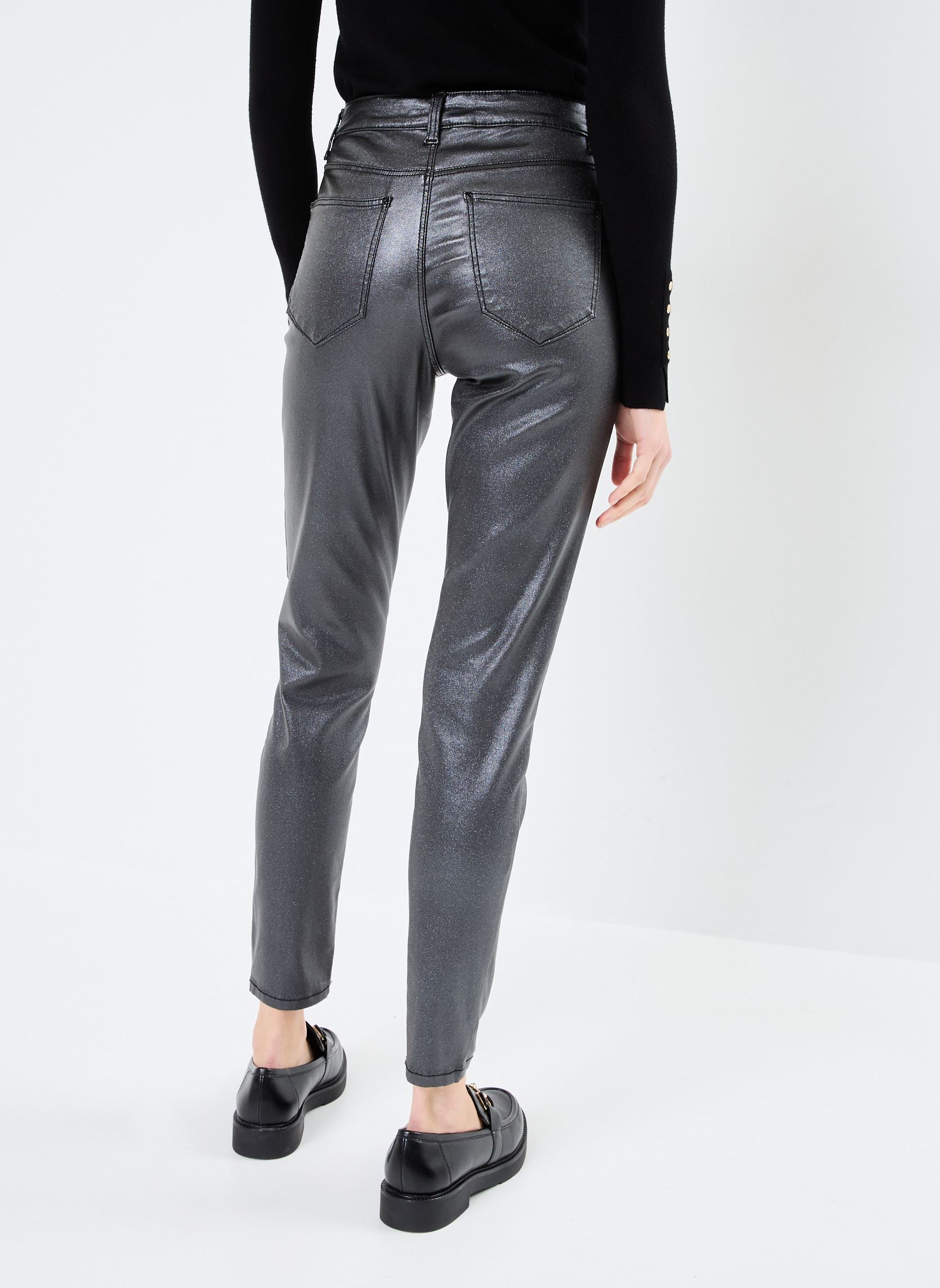 Jeans slim et skinny VISARAH RW GLITTER COATED JEANS BLKR femme noir Vila Jeans slim et skinny VISARAH RW GLITTER COATED JEANS BLKR femme noir Black Denim