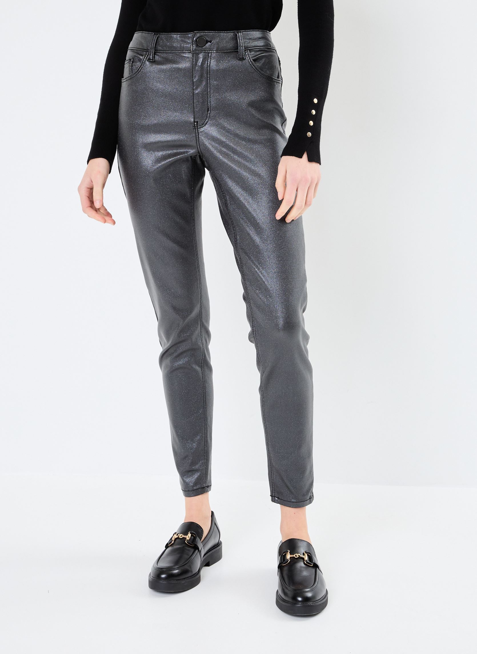 Jeans slim et skinny VISARAH RW GLITTER COATED JEANS BLKR femme noir Vila Jeans slim et skinny VISARAH RW GLITTER COATED JEANS BLKR femme noir Black Denim