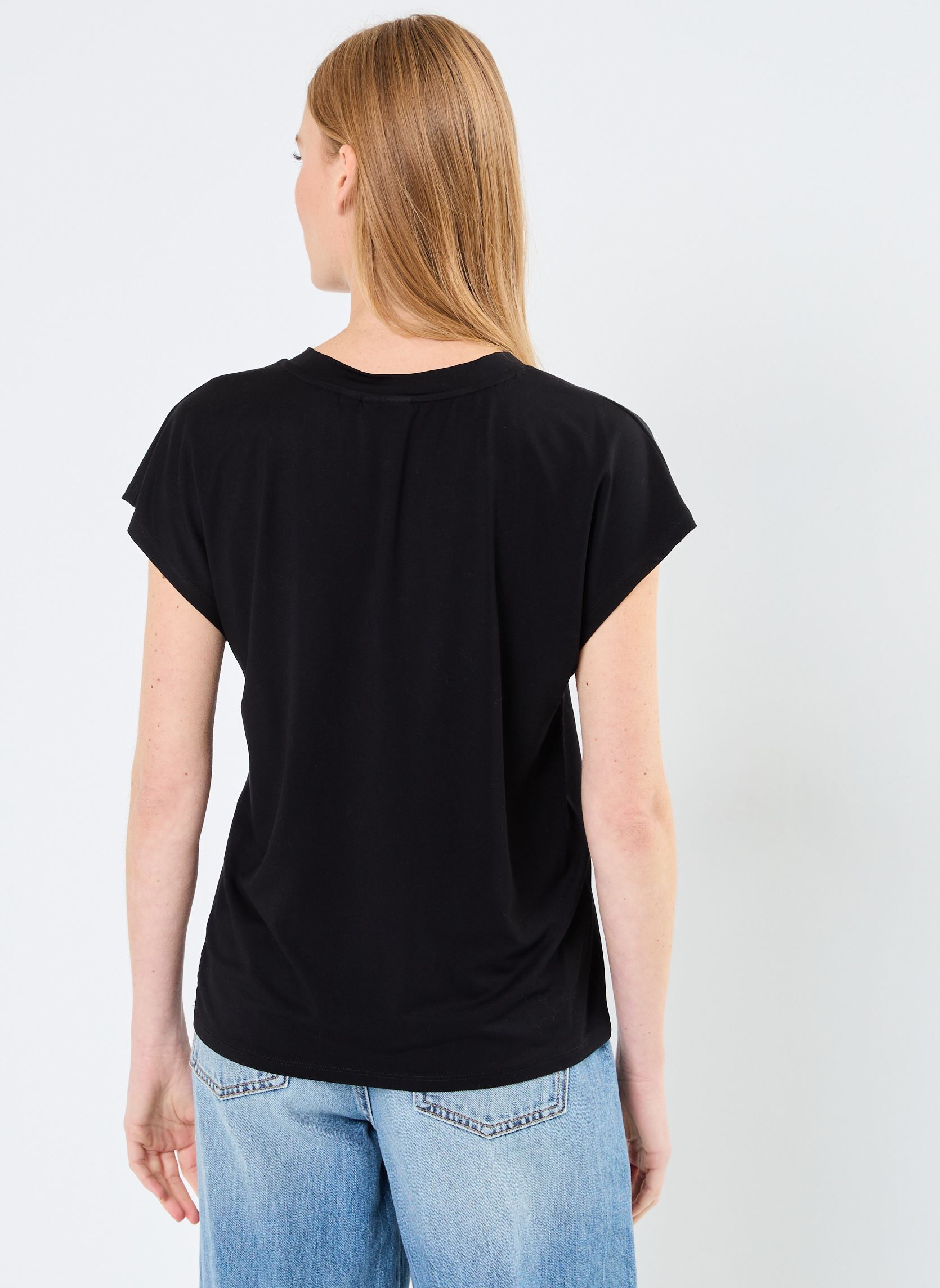 Kurzarm-T-Shirts VIVOVLAN S/S T-SHIRT damen schwarz Vila Kurzarm-T-Shirts VIVOVLAN S/S T-SHIRT damen schwarz BLACK BEAUTY