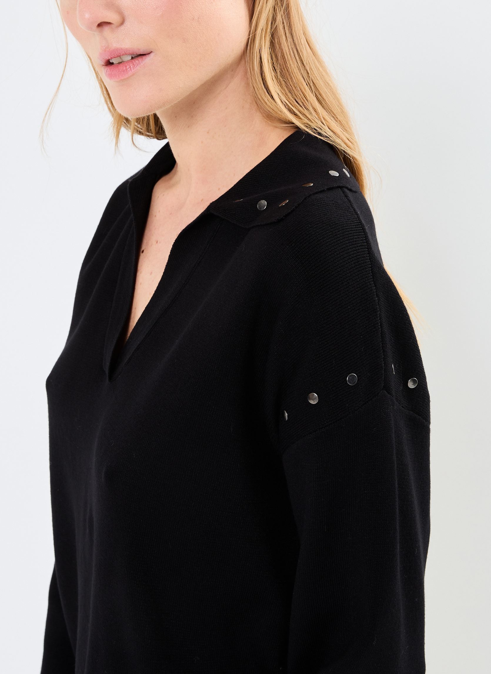 Pullover VIZER L/S DETAIL KNIT TOP/R damen schwarz Vila Pullover VIZER L/S DETAIL KNIT TOP/R damen schwarz BLACK BEAUTY